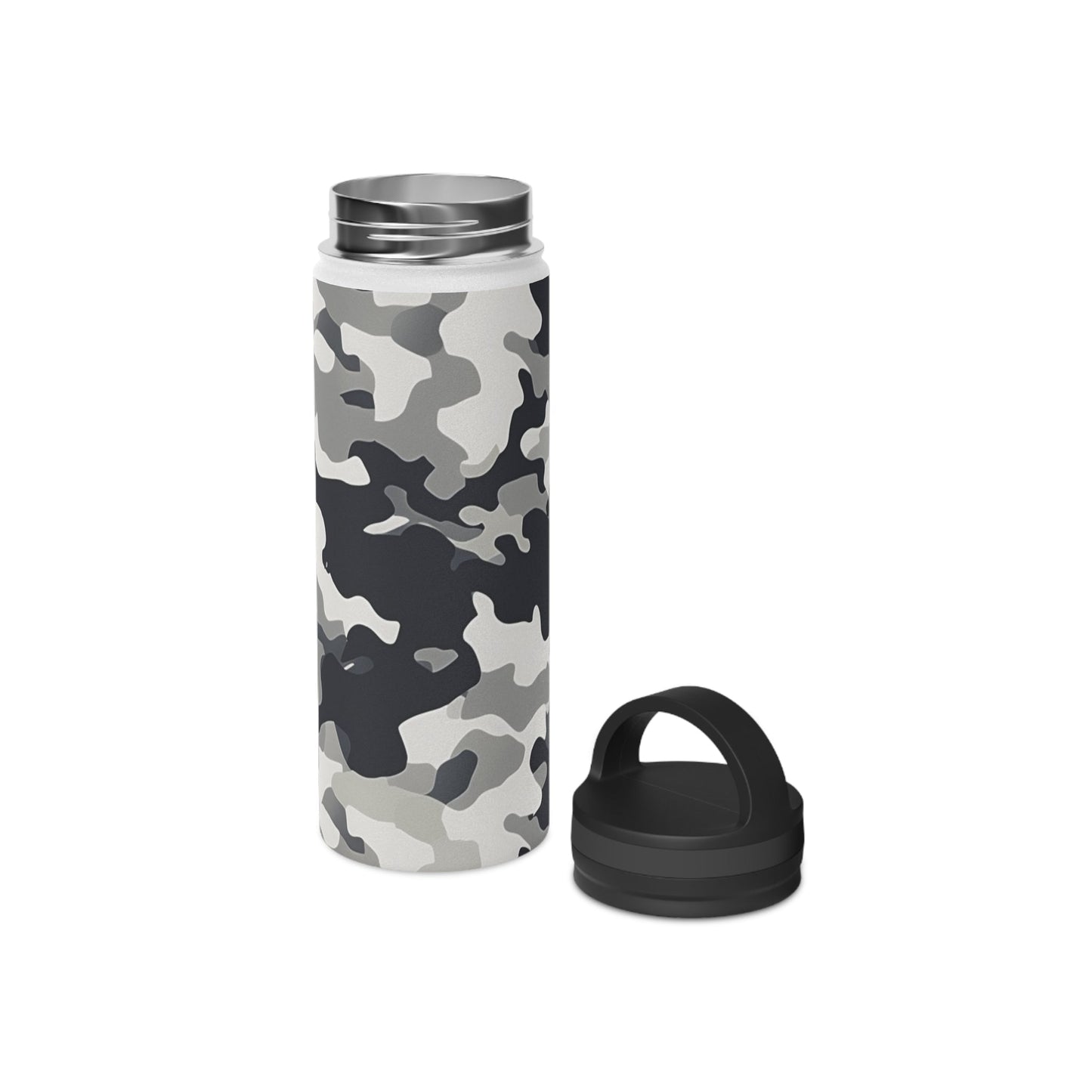 Snow Camouflage Stainless Steel Water Bottle - Discipline Over Motivation 24/7