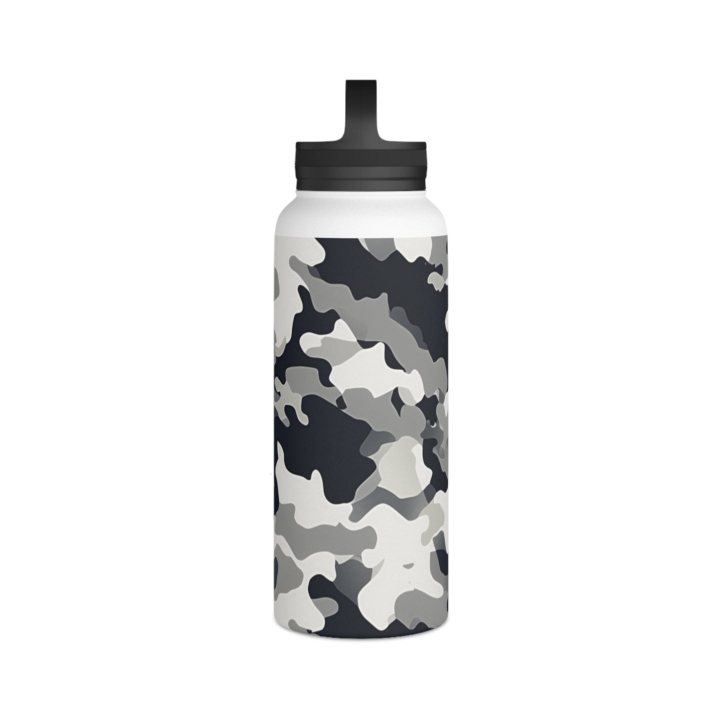 Snow Camouflage Stainless Steel Water Bottle - Discipline Over Motivation 24/7