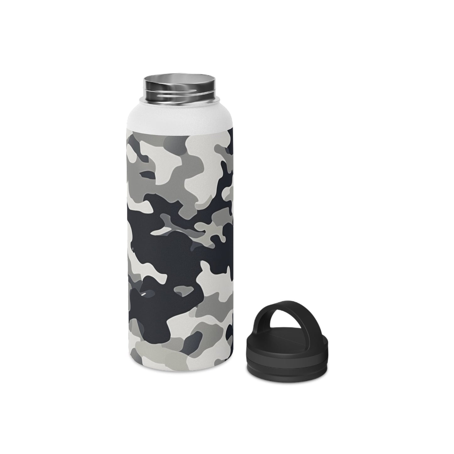 Snow Camouflage Stainless Steel Water Bottle - Discipline Over Motivation 24/7