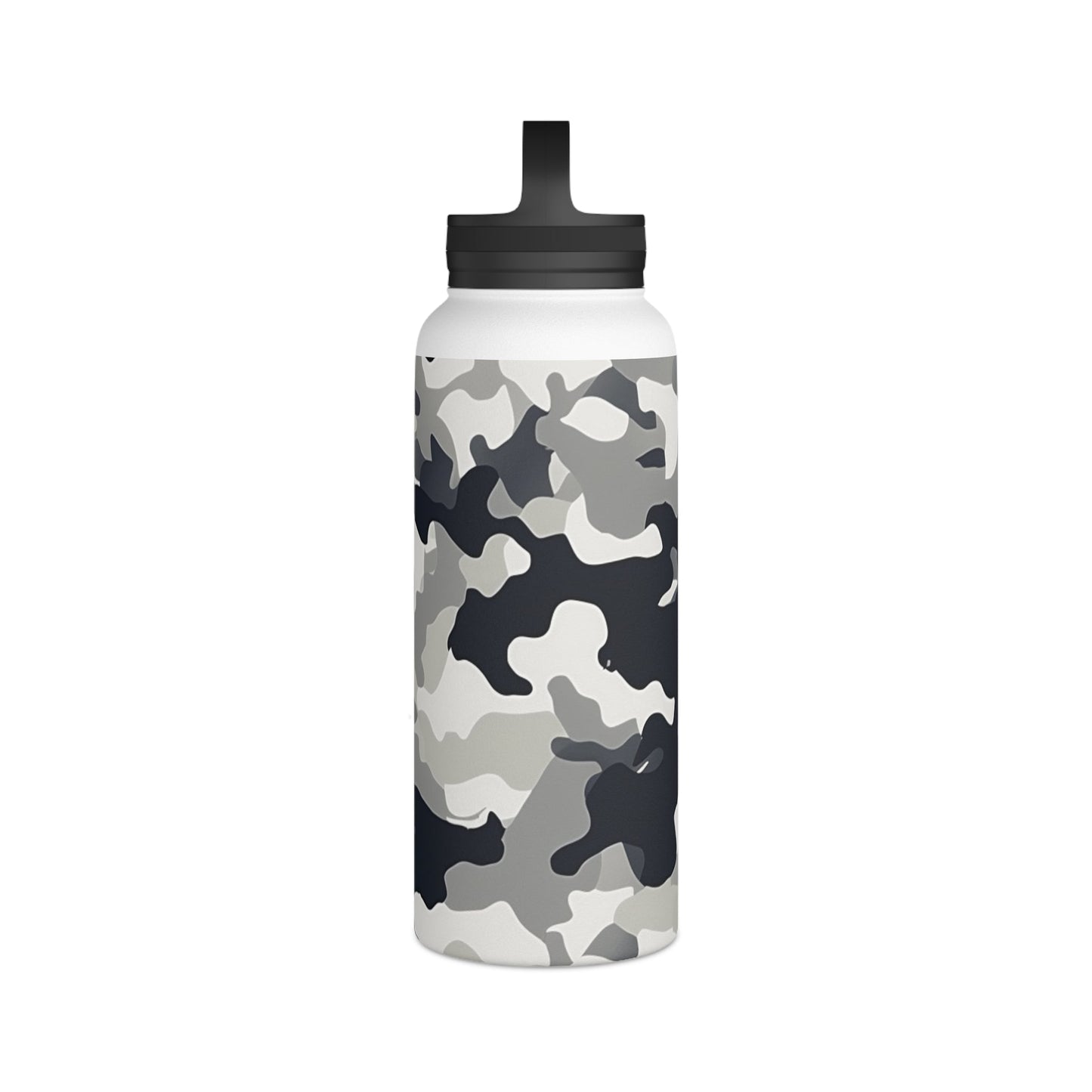 Snow Camouflage Stainless Steel Water Bottle - Discipline Over Motivation 24/7