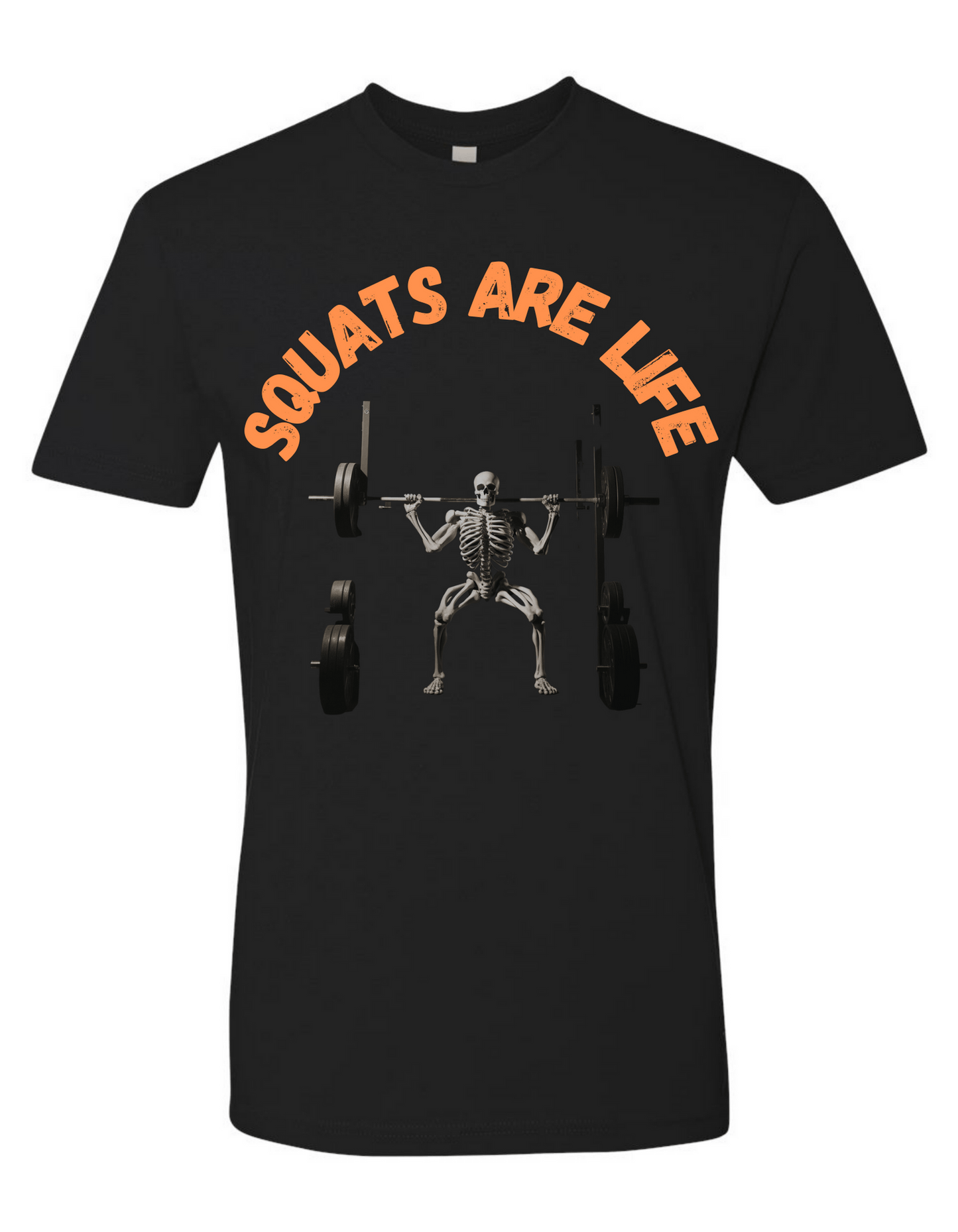 Squats Are Life Jacked Men's Halloween Skeleton Muscle Flex T Shirt Jack O Lantern Glow - Discipline Over Motivation 24/7