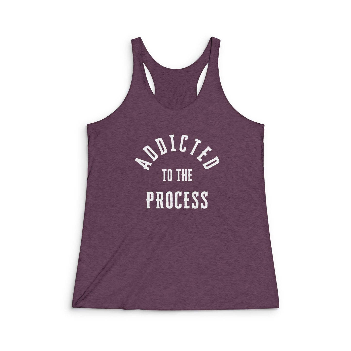 Women's Addicted Tri - Blend Racerback Tank - Discipline Over Motivation 24/7