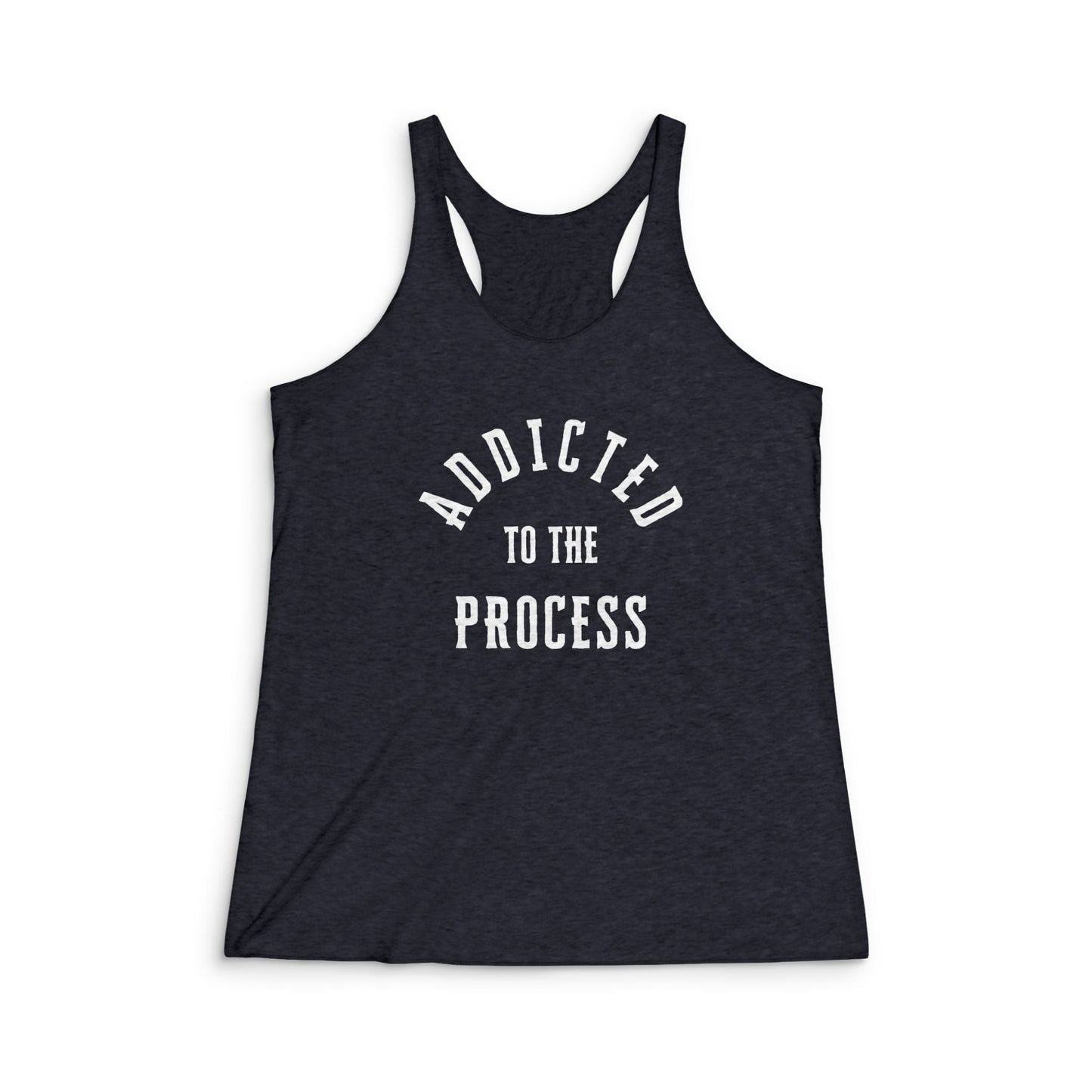 Women's Addicted Tri - Blend Racerback Tank - Discipline Over Motivation 24/7