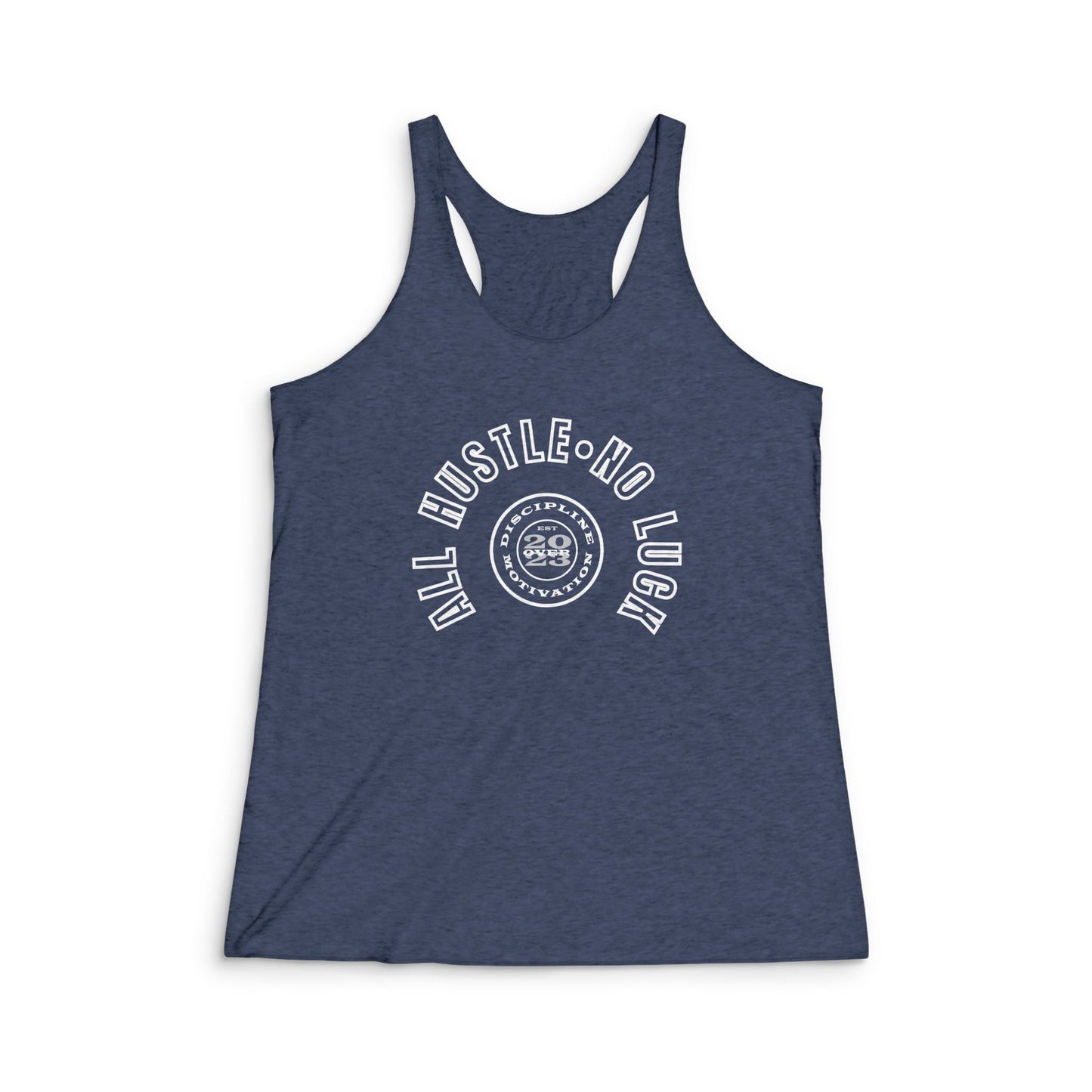 Women's No Luck Tri - Blend Racerback Tank - Discipline Over Motivation 24/7