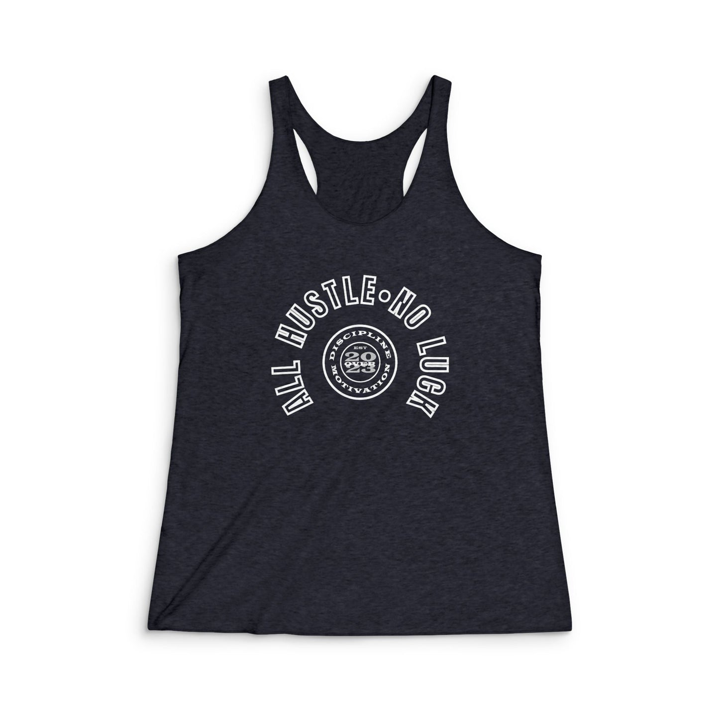 Women's No Luck Tri - Blend Racerback Tank - Discipline Over Motivation 24/7