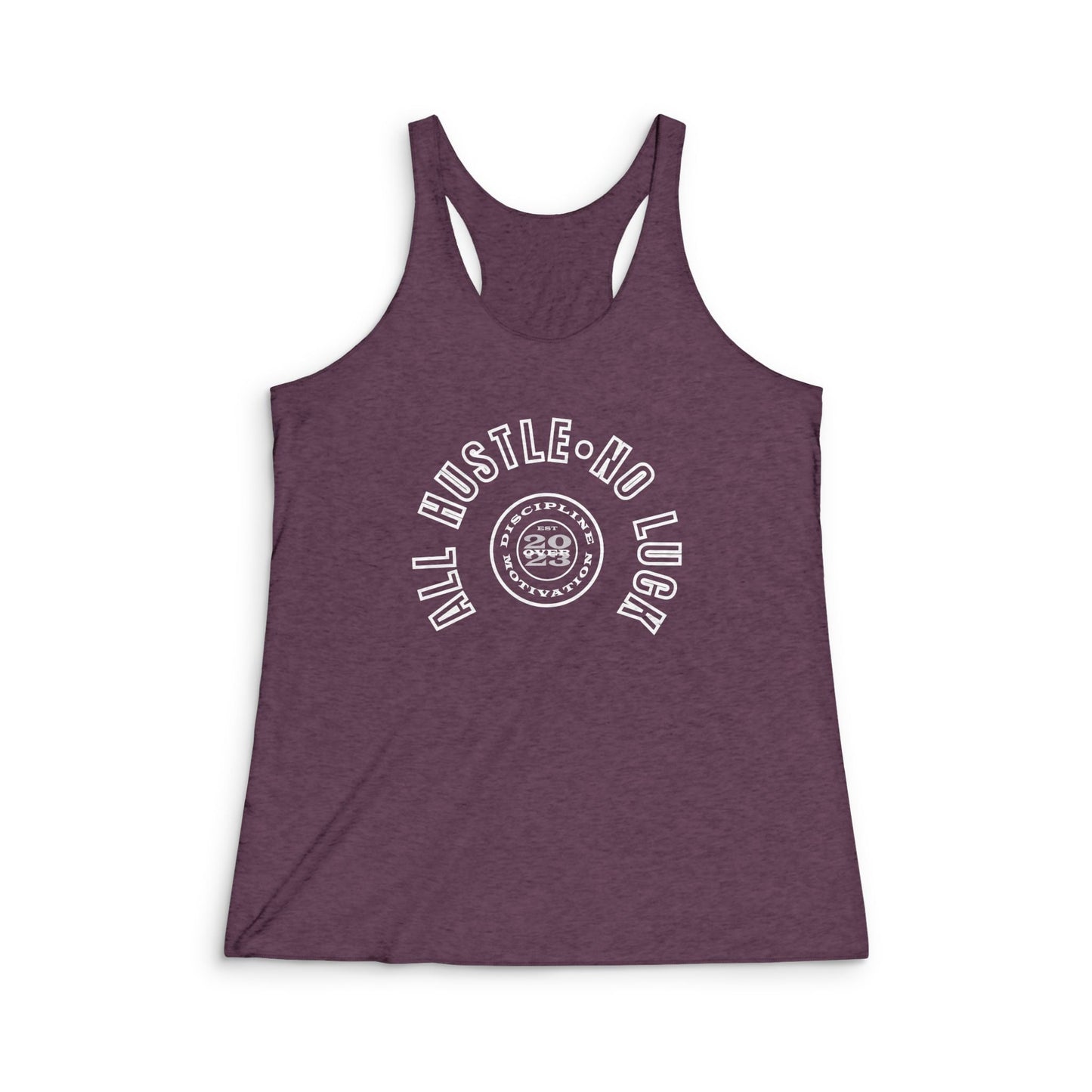 Women's No Luck Tri - Blend Racerback Tank - Discipline Over Motivation 24/7