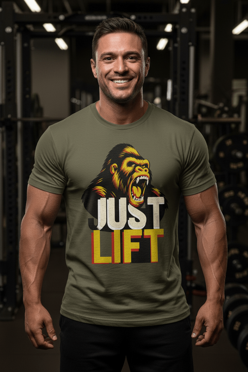 Yellow Just Lift Tee - Discipline Over Motivation 24/7