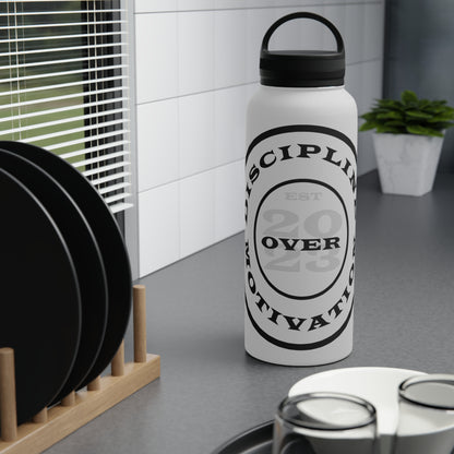 Discipline Over Motivation Logo Customizable Stainless Steel Water Bottle