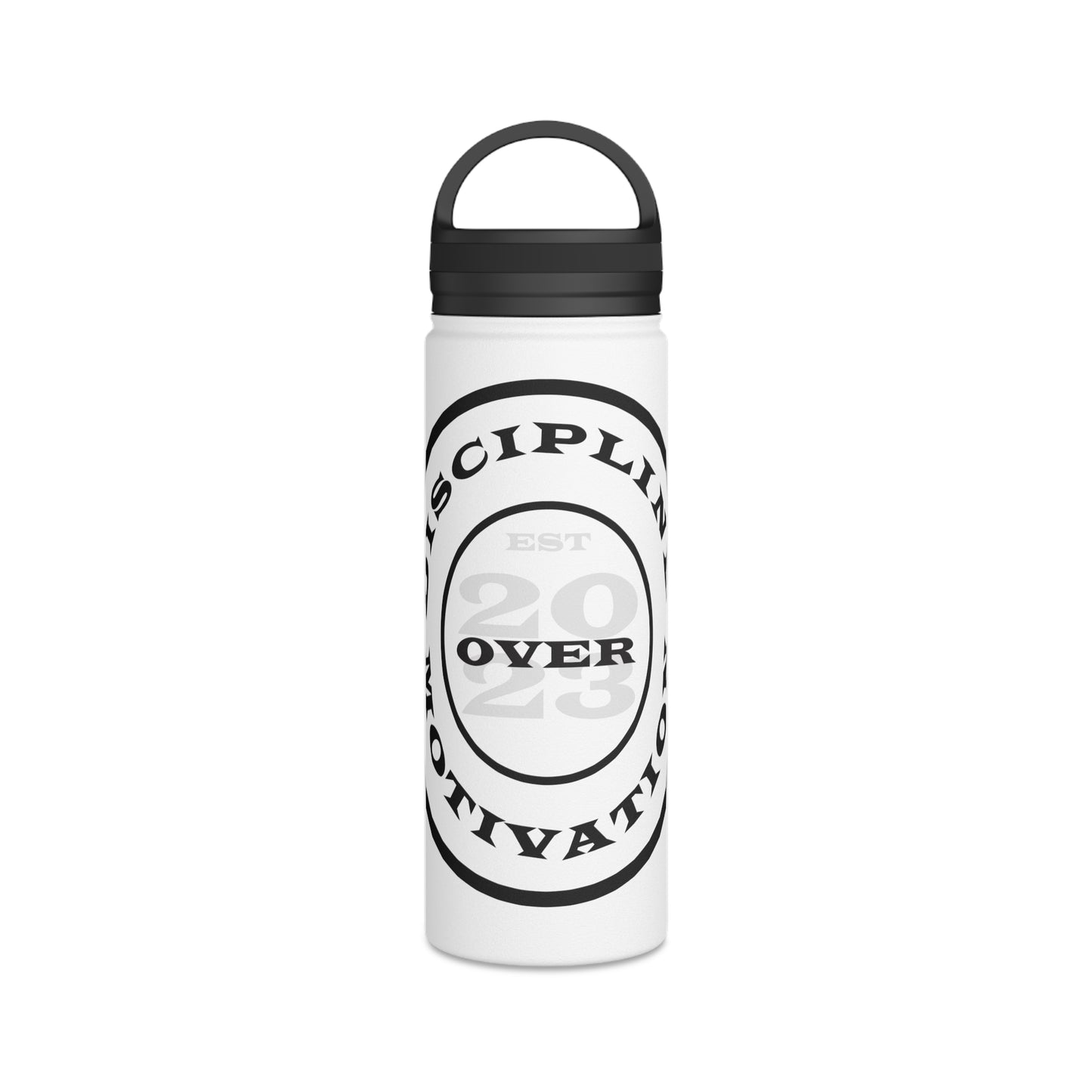 Discipline Over Motivation Logo Customizable Stainless Steel Water Bottle