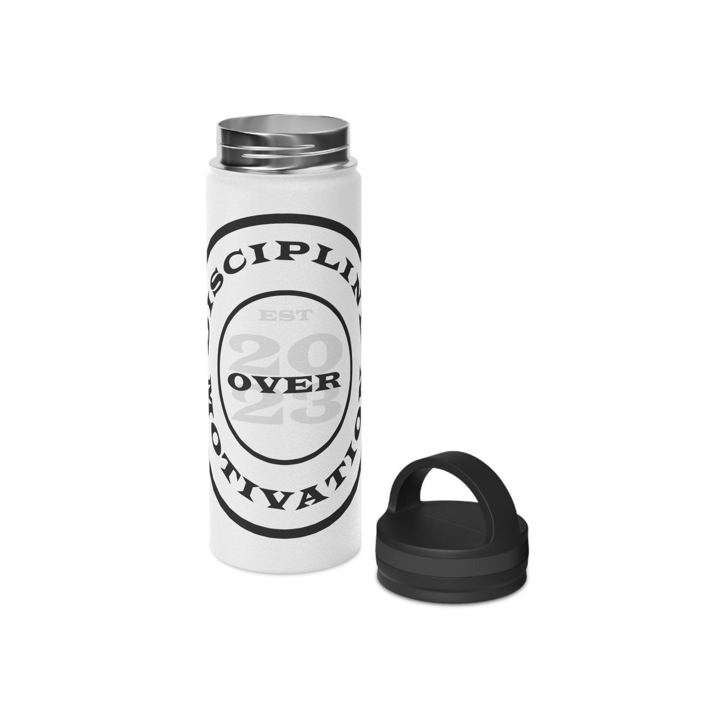 Discipline Over Motivation Logo Customizable Stainless Steel Water Bottle