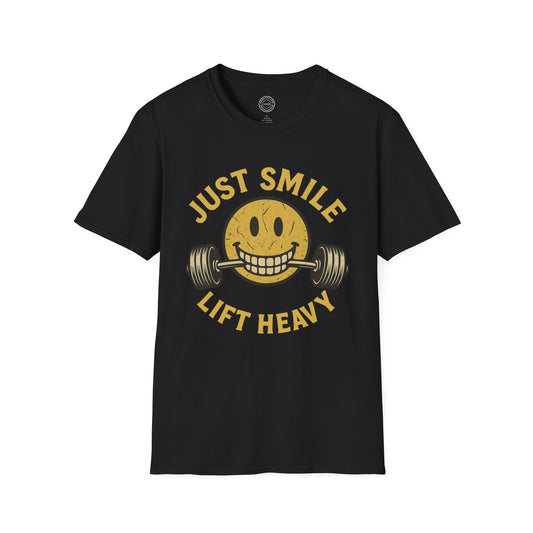 Stressed Just Smile and Lift Heavy Pump Cover Up T-Shirt | Motivational Gym & Weightlifting Apparel