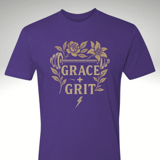 🌸 Grit and Grace – Women's Mindset Tee | Motivational Gym & Workout Apparel