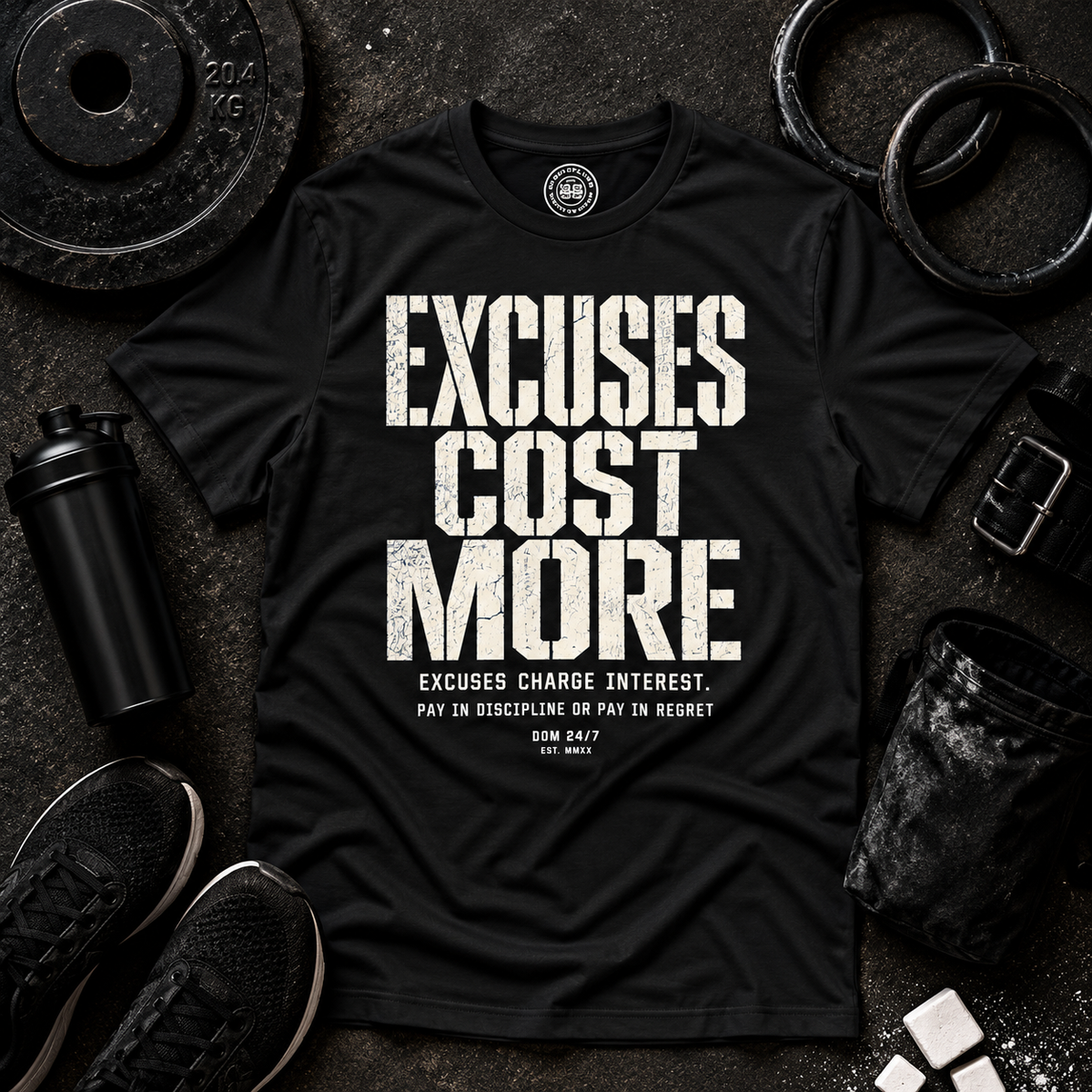 EXCUSES COST MORE.™ TEE