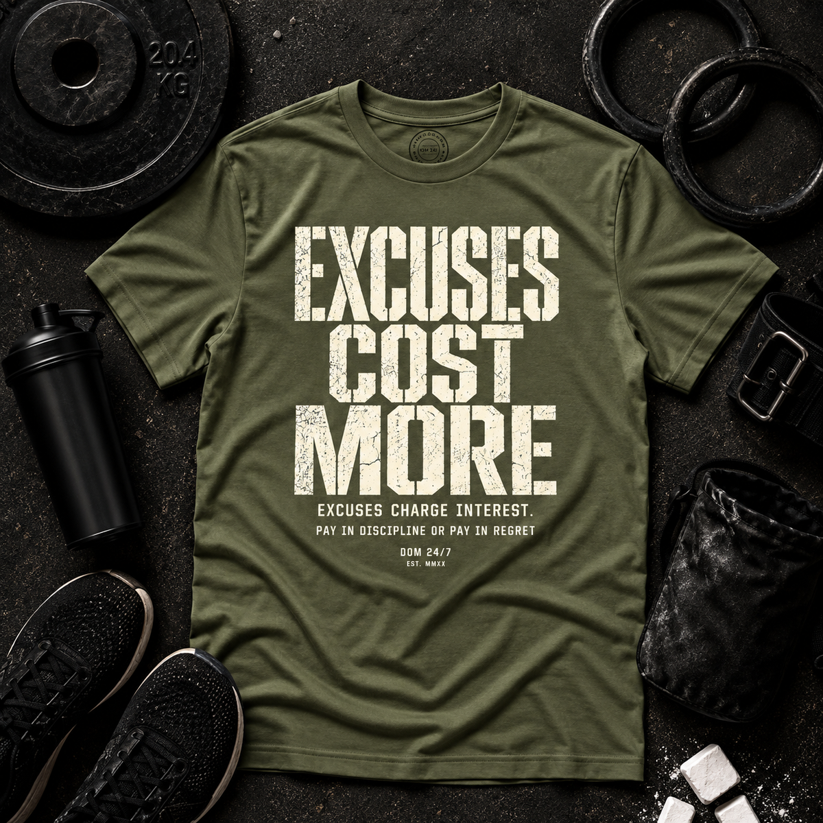 EXCUSES COST MORE.™ TEE