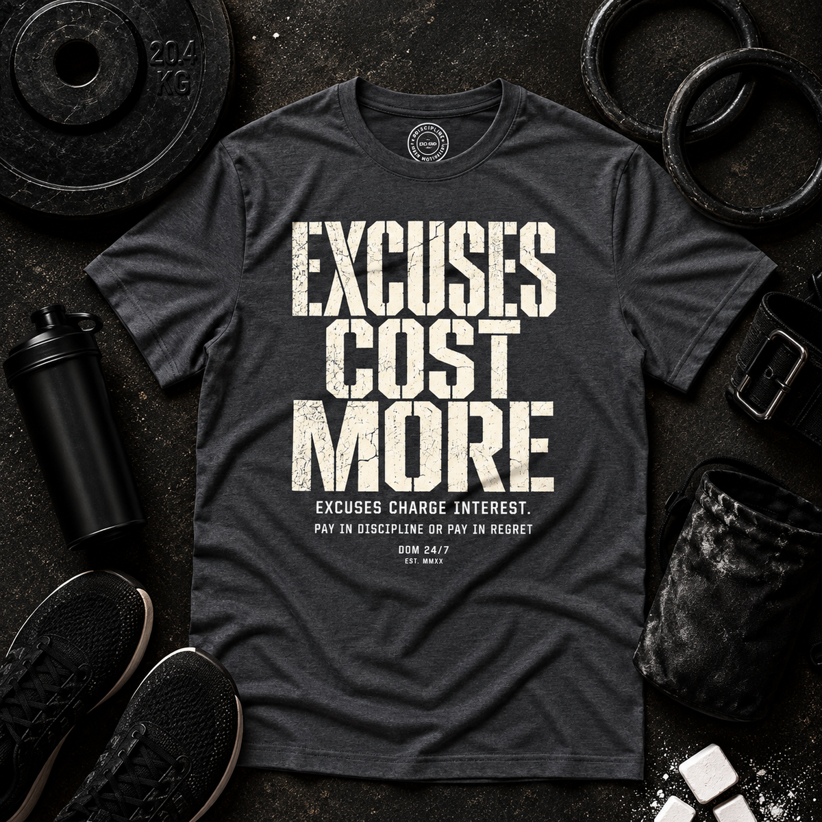 EXCUSES COST MORE.™ TEE