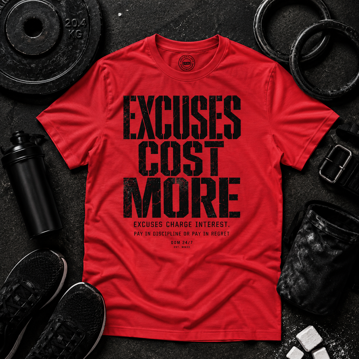 EXCUSES COST MORE.™ TEE