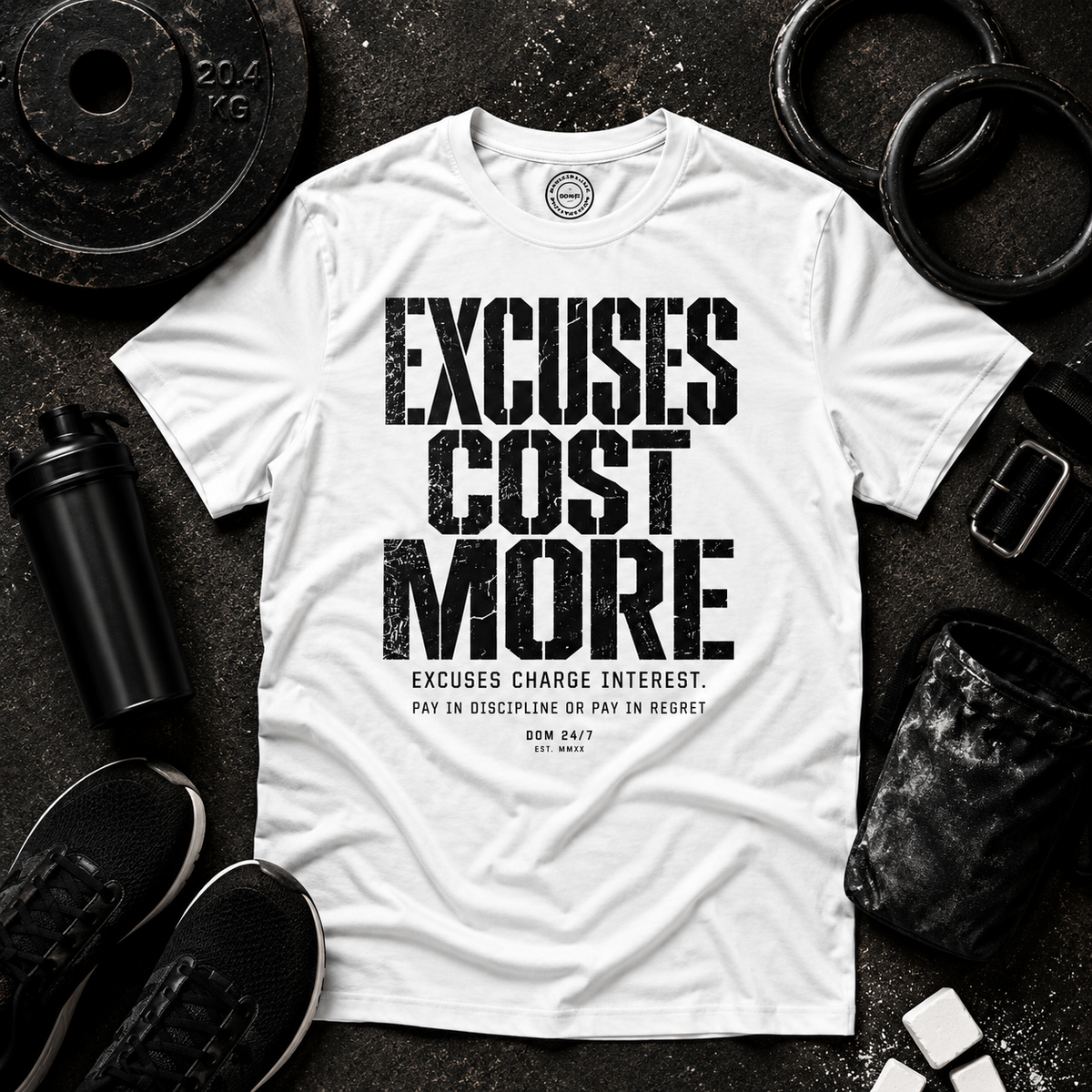 EXCUSES COST MORE.™ TEE