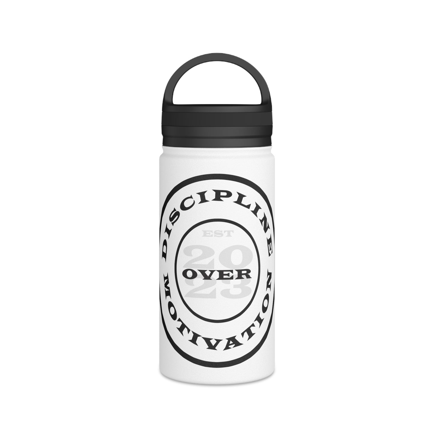 Discipline Over Motivation Logo Customizable Stainless Steel Water Bottle