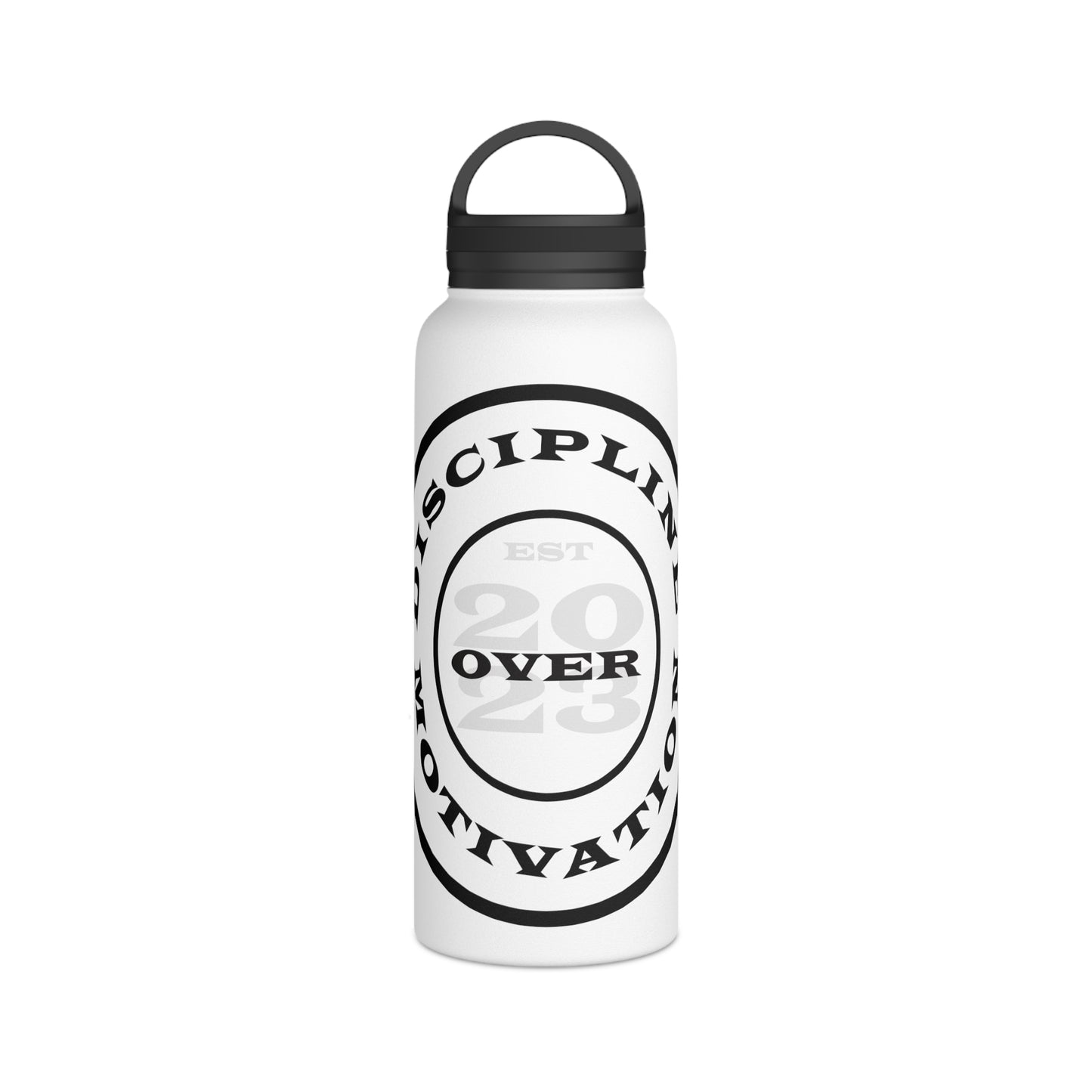Discipline Over Motivation Logo Customizable Stainless Steel Water Bottle