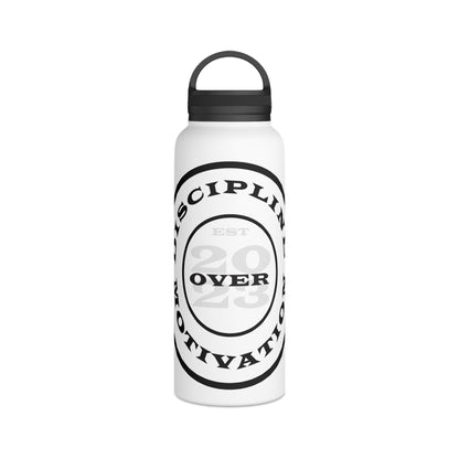 Discipline Over Motivation Logo Customizable Stainless Steel Water Bottle
