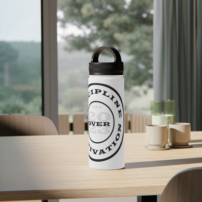 Discipline Over Motivation Logo Customizable Stainless Steel Water Bottle