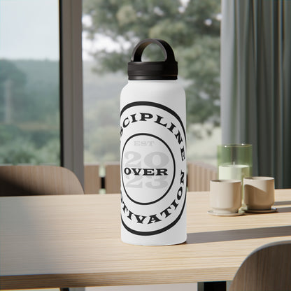 Discipline Over Motivation Logo Customizable Stainless Steel Water Bottle
