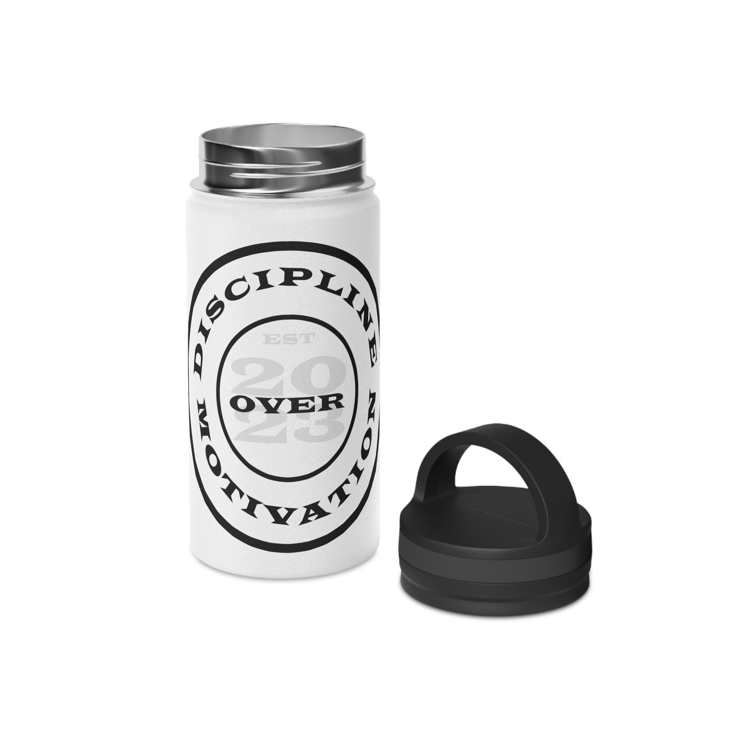 Discipline Over Motivation Logo Customizable Stainless Steel Water Bottle