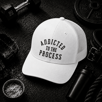 Addicted to the Process Blackout — Trucker Hat - Discipline Over Motivation 24/7