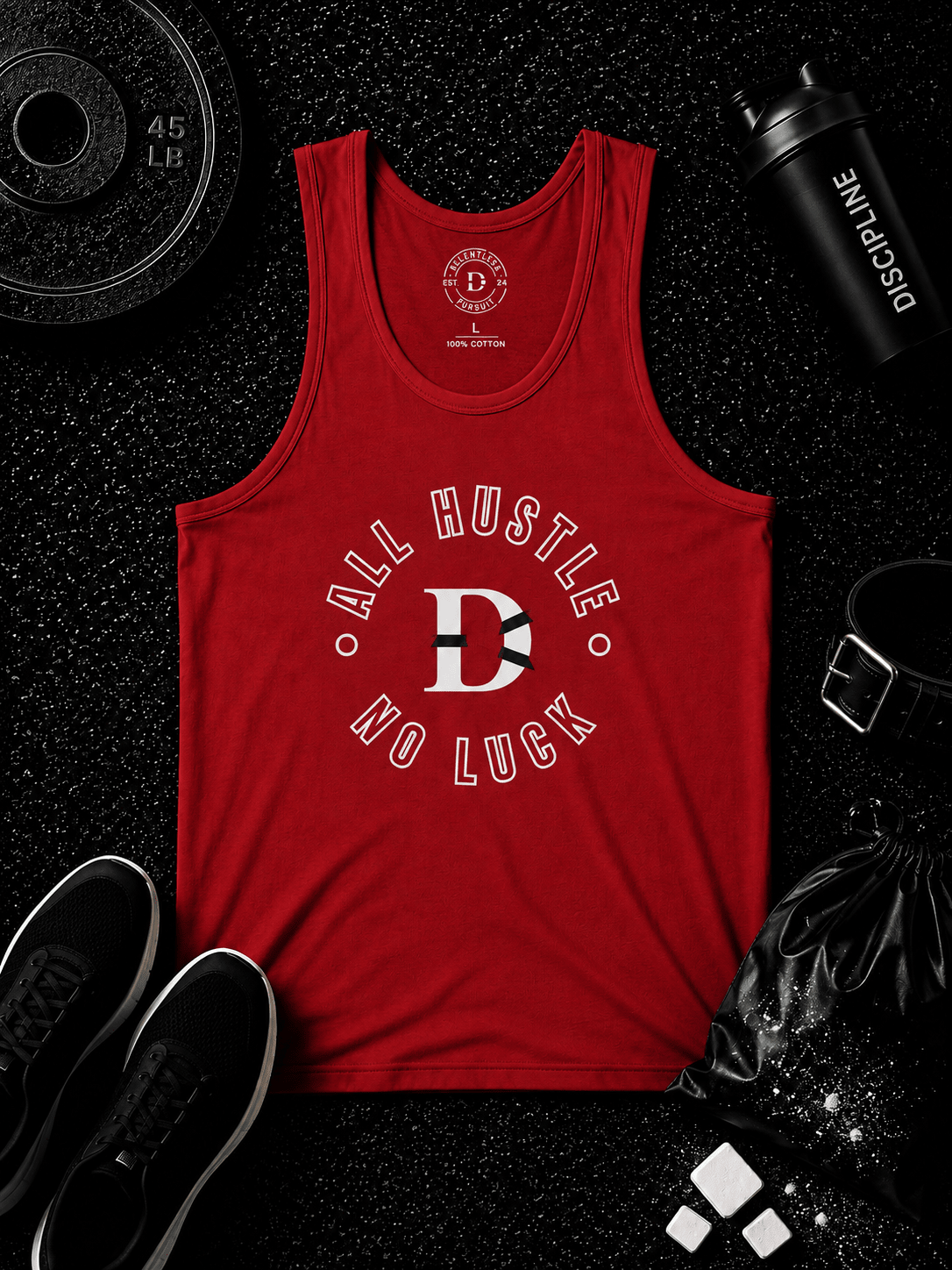 All Hustle Full Circle Tank - Discipline Over Motivation 24/7