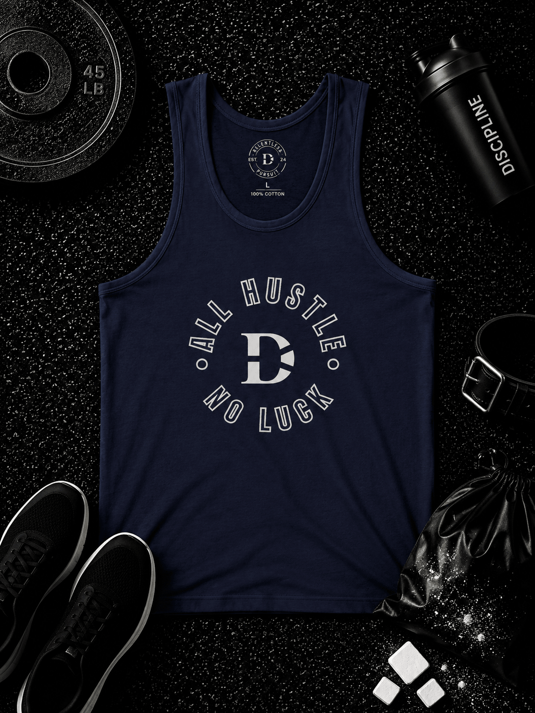 All Hustle Full Circle Tank - Discipline Over Motivation 24/7
