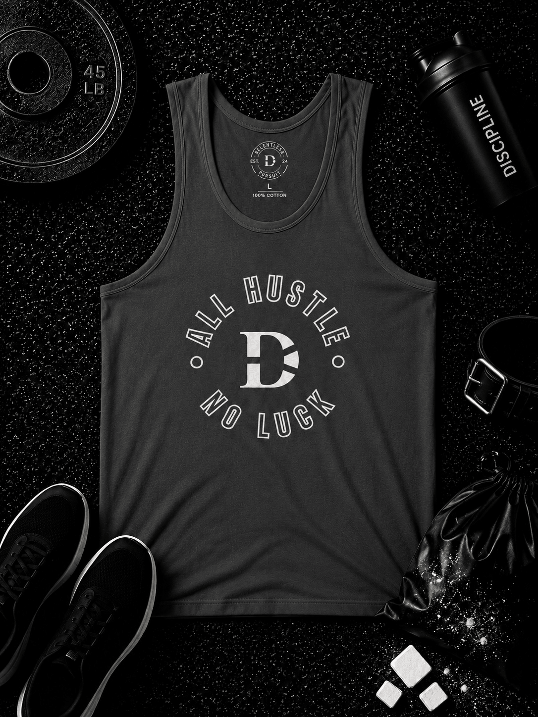 All Hustle Full Circle Tank - Discipline Over Motivation 24/7
