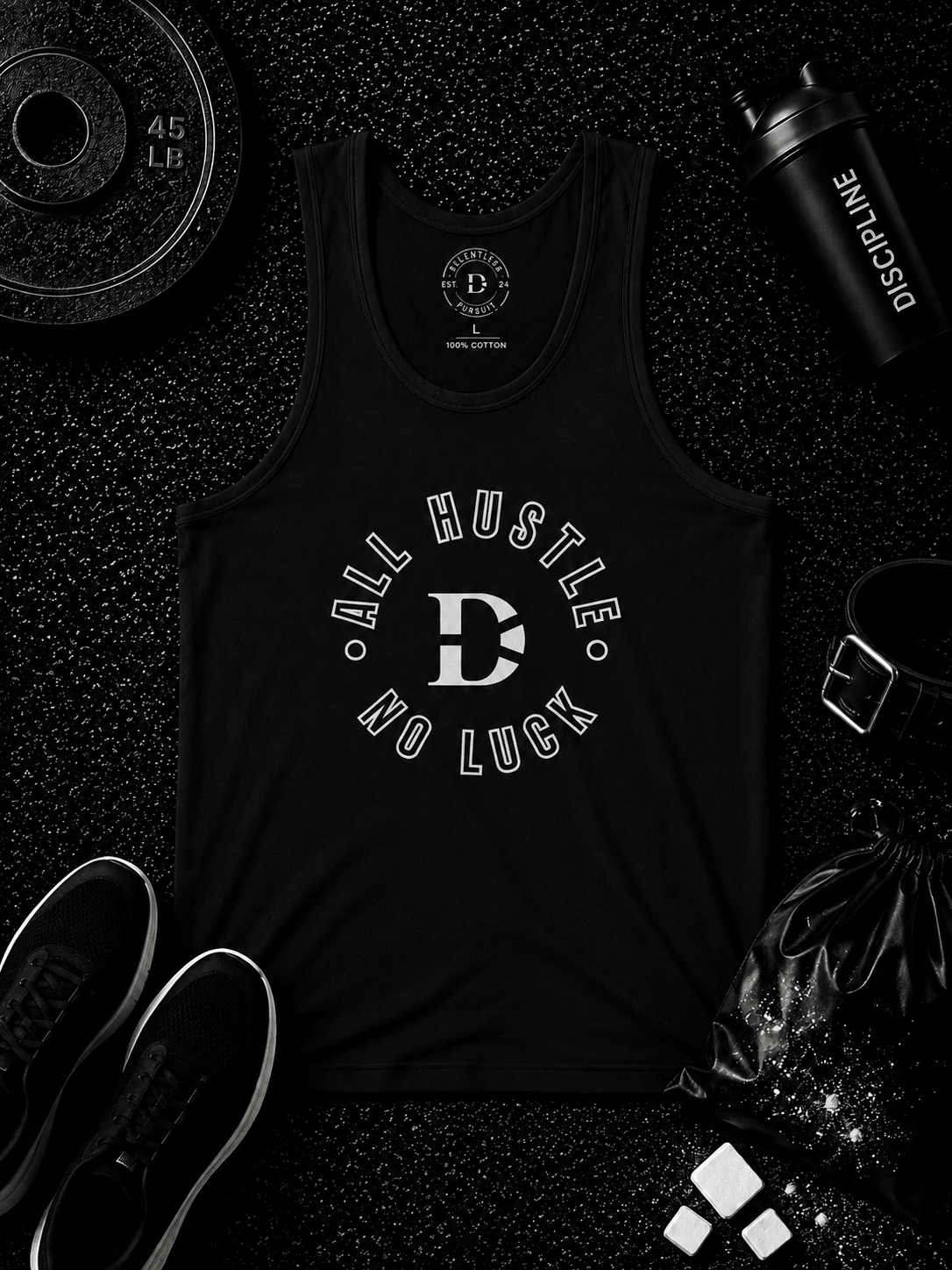 All Hustle Full Circle Tank - Discipline Over Motivation 24/7