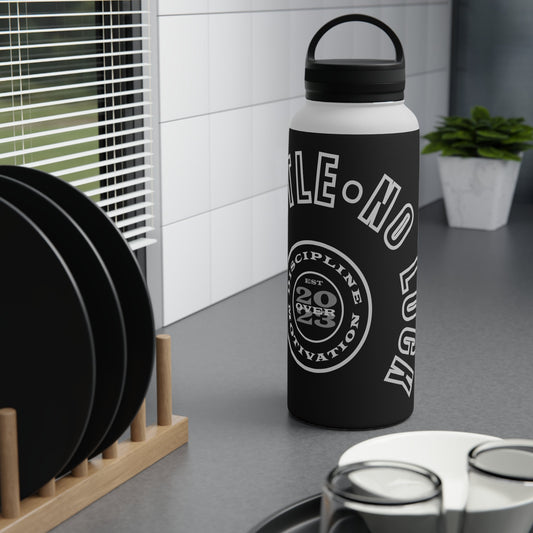 All Hustle No Luck Customizable Stainless Steel Water Bottle - Discipline Over Motivation 24/7