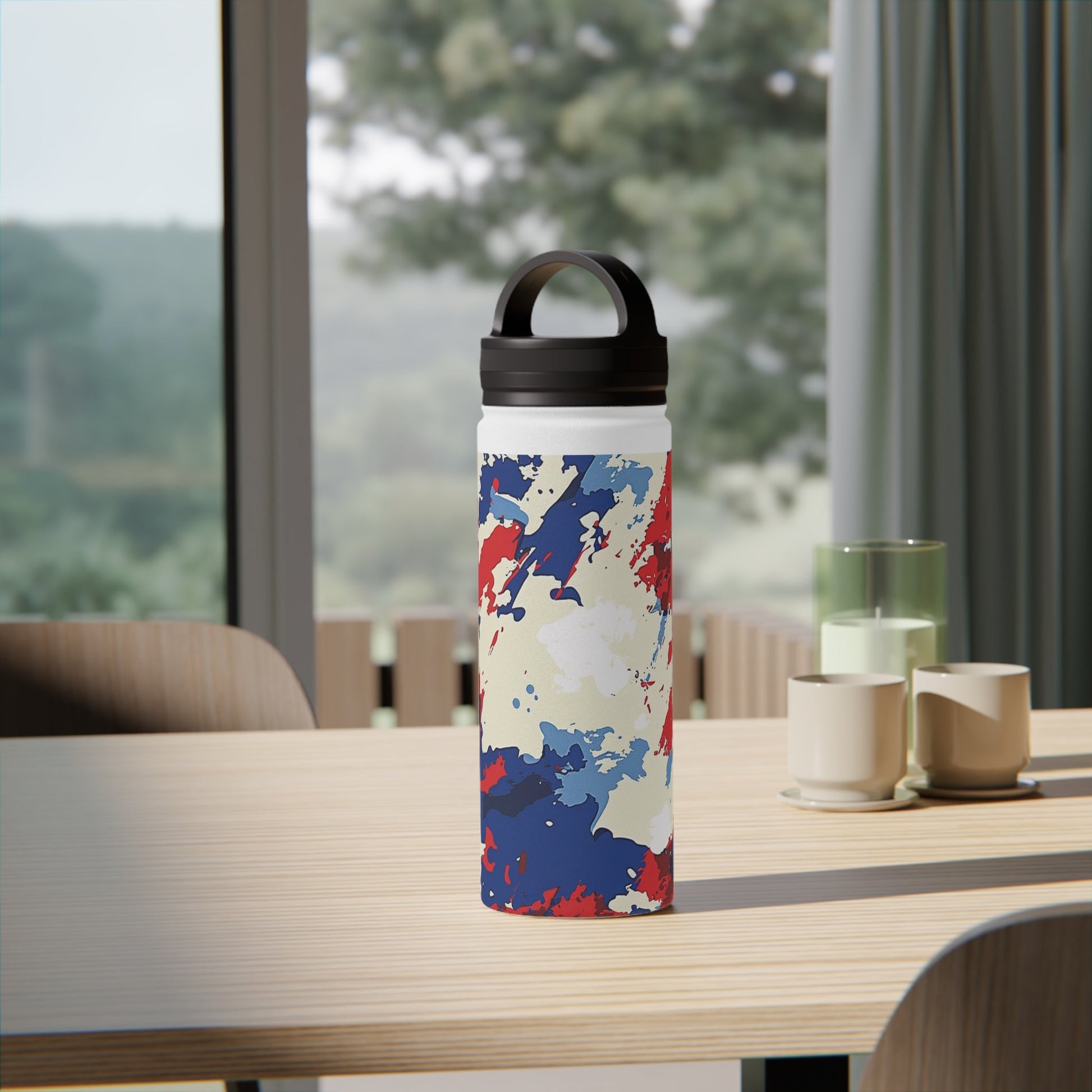 American Flag Camo Stainless Steel Water Bottle - Discipline Over Motivation 24/7