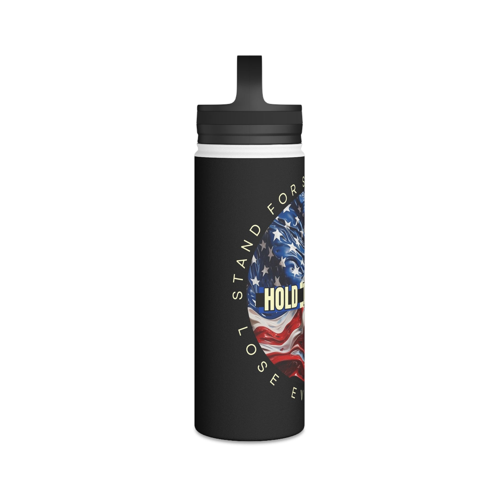 American Flag Hold The Line Water Bottle - Discipline Over Motivation 24/7