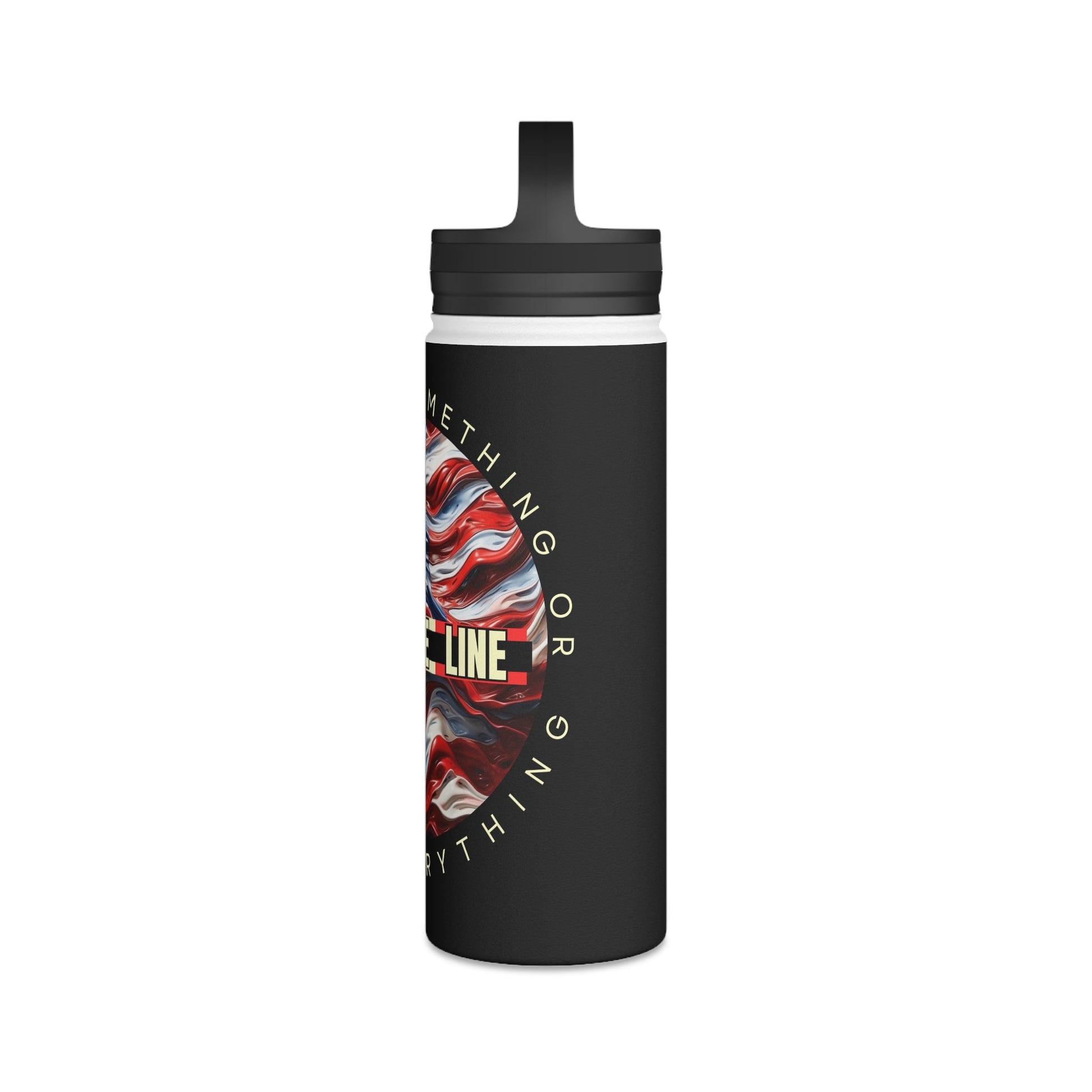 American Flag Hold The Line Water Bottle - Discipline Over Motivation 24/7