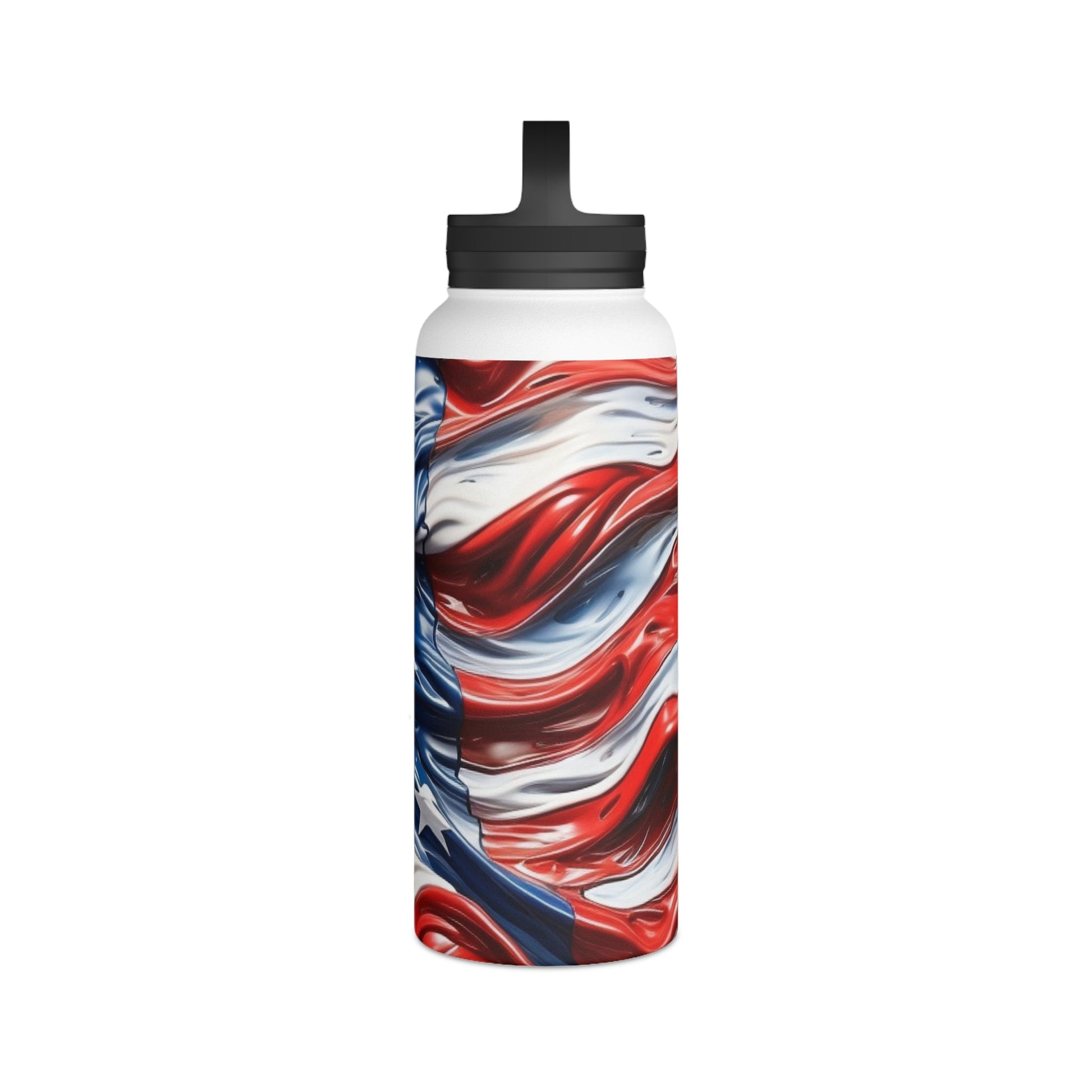 American Flag Stainless Steel Water Bottle - Discipline Over Motivation 24/7