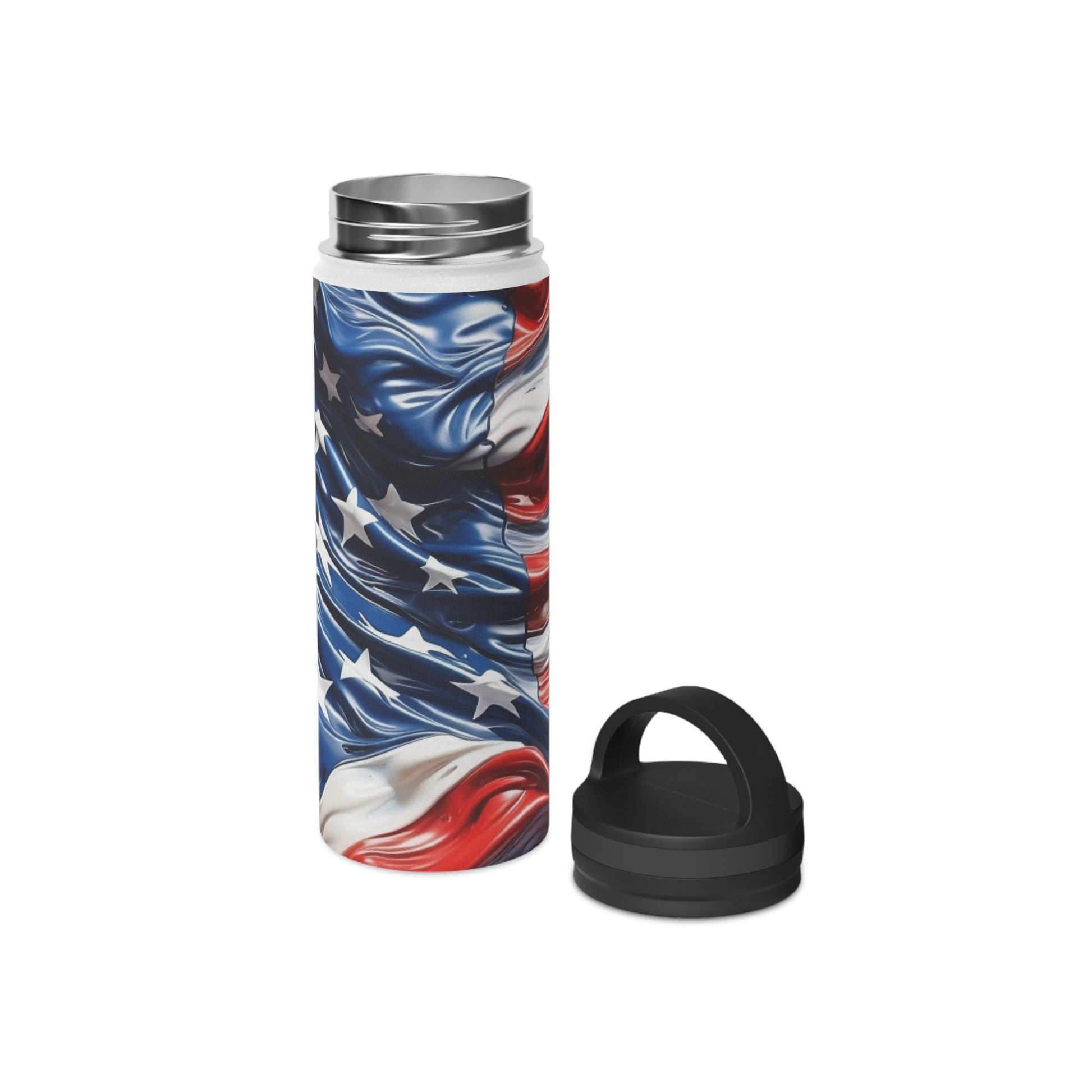 American Flag Stainless Steel Water Bottle - Discipline Over Motivation 24/7