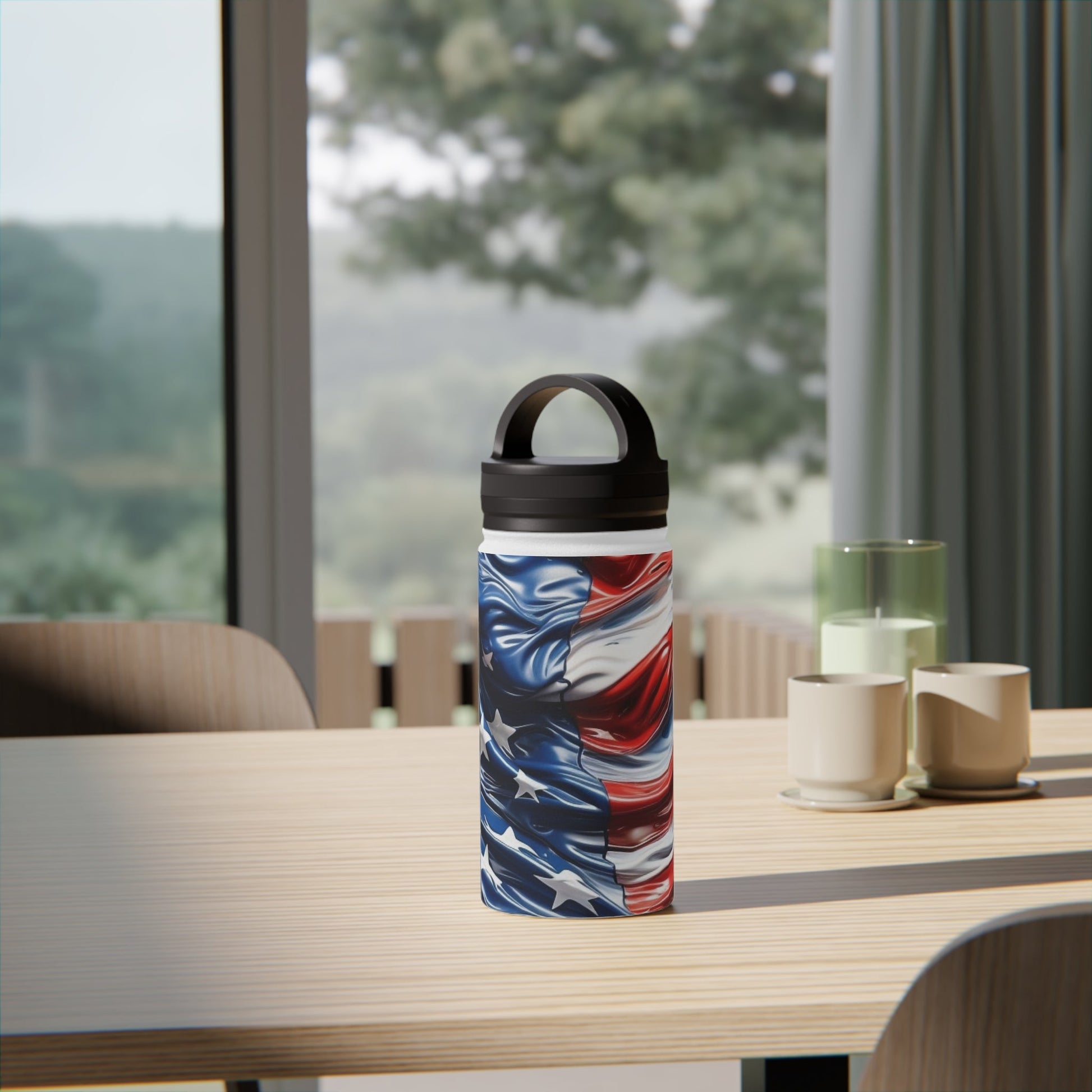 American Flag Water Bottle - Discipline Over Motivation 247