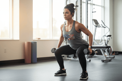 AMERICAN FLAG — WOMEN’S RACERBACK TANK - Discipline Over Motivation 24/7