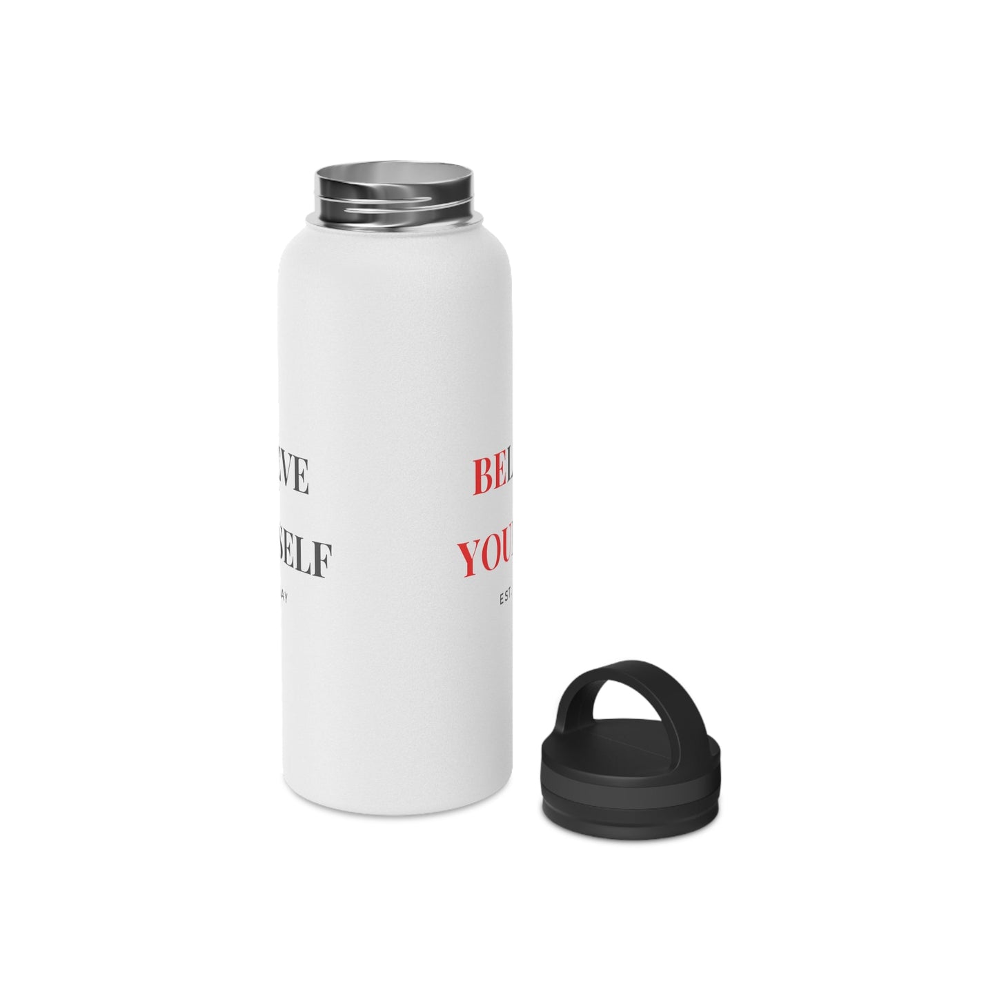 Believe In Yourself and Be You Stainless Steel Water Bottle, Handle Lid - Discipline Over Motivation 247