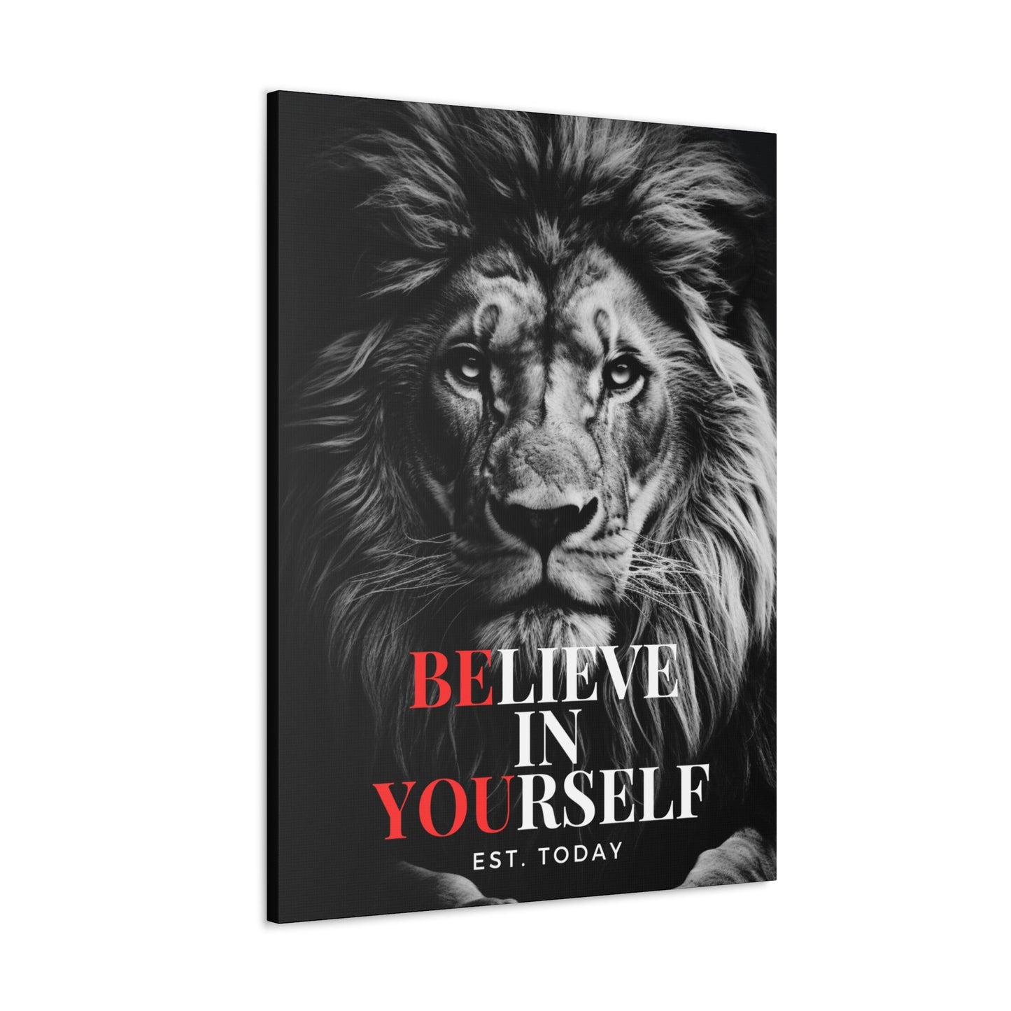 Believe In Yourself Canvas Black and White - Discipline Over Motivation 247