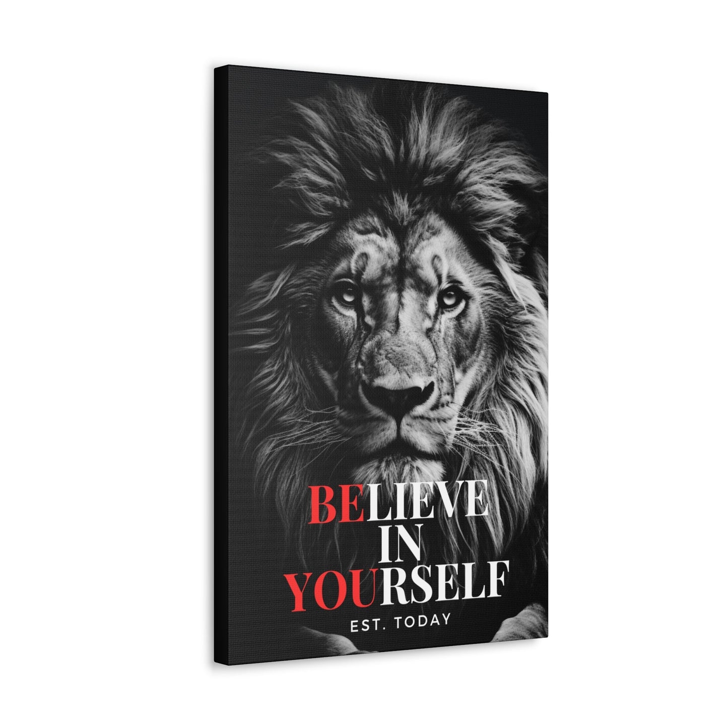 Believe In Yourself Canvas Black and White - Discipline Over Motivation 247