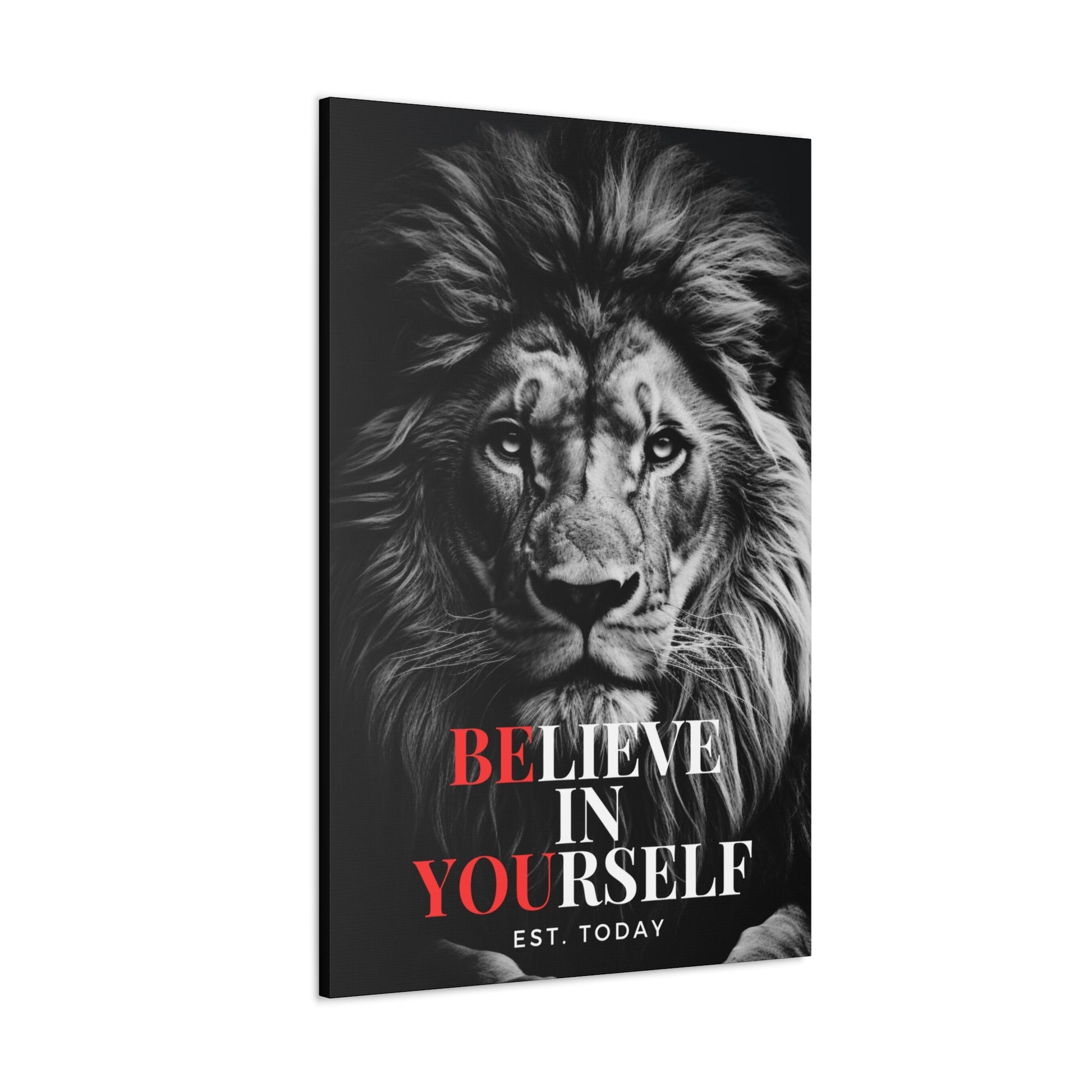 Believe In Yourself Canvas Black and White - Discipline Over Motivation 247