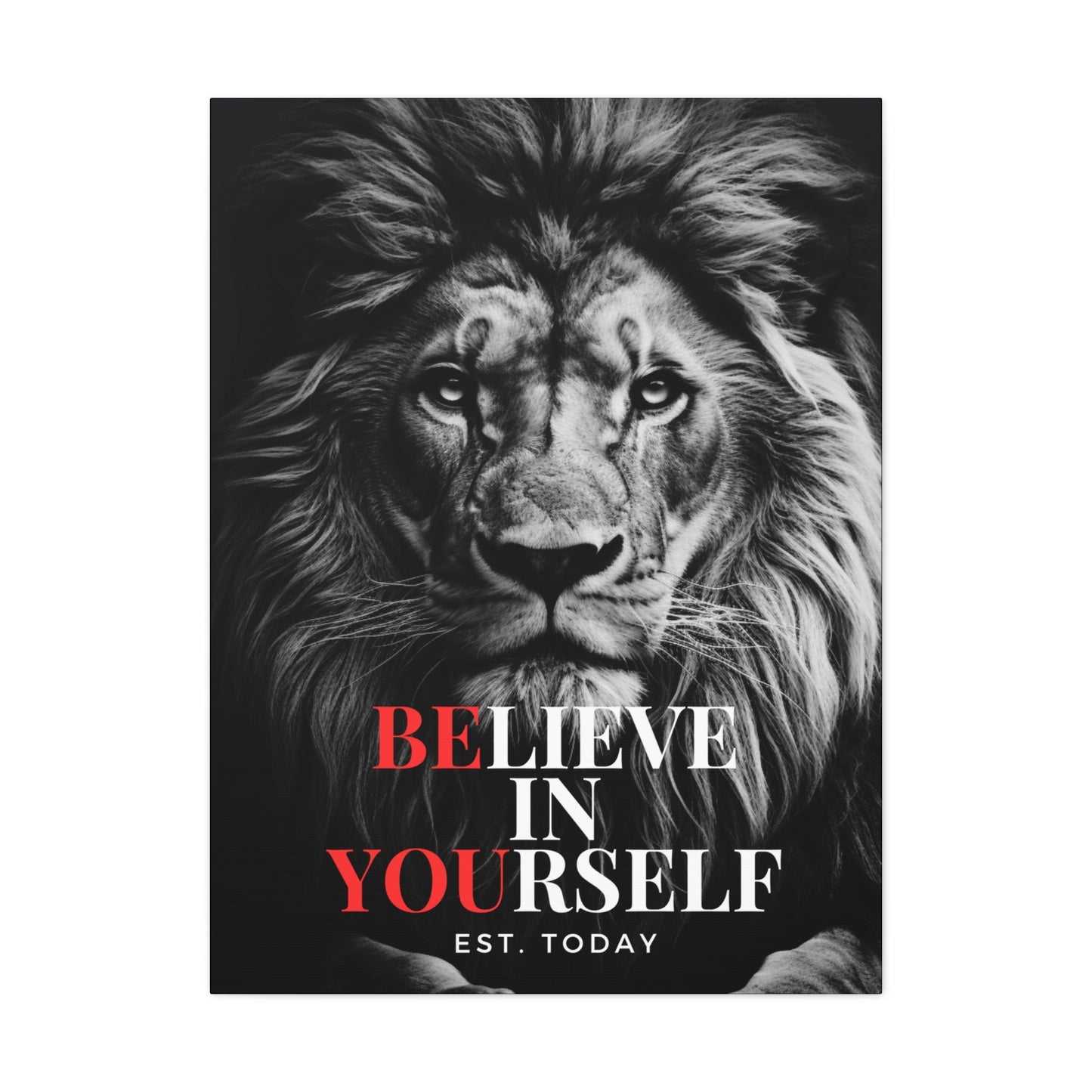 Believe In Yourself Canvas Black and White - Discipline Over Motivation 247