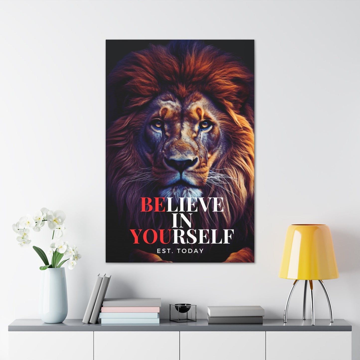 Believe In Yourself Canvas Color - Discipline Over Motivation 247