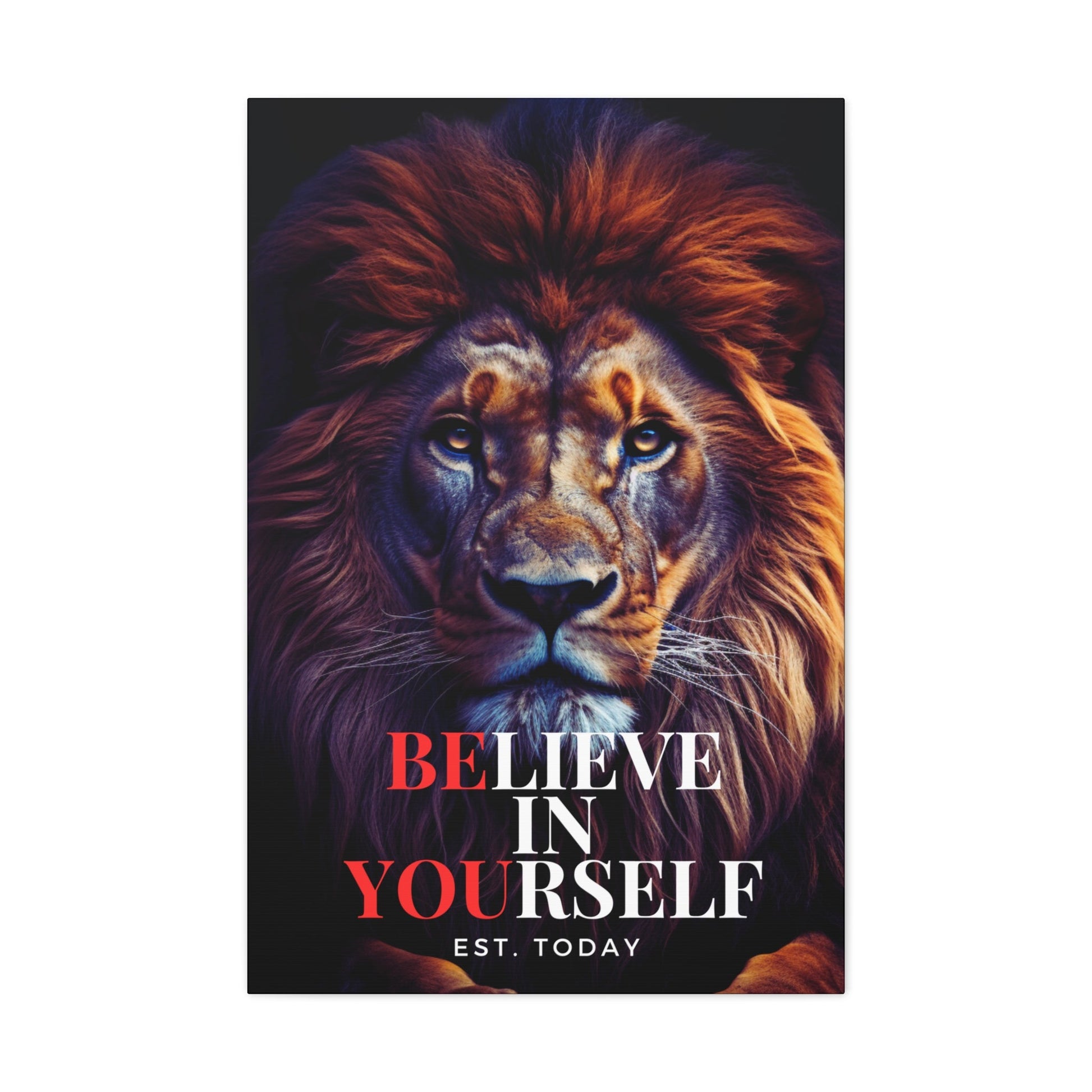 Believe In Yourself Canvas Color - Discipline Over Motivation 247