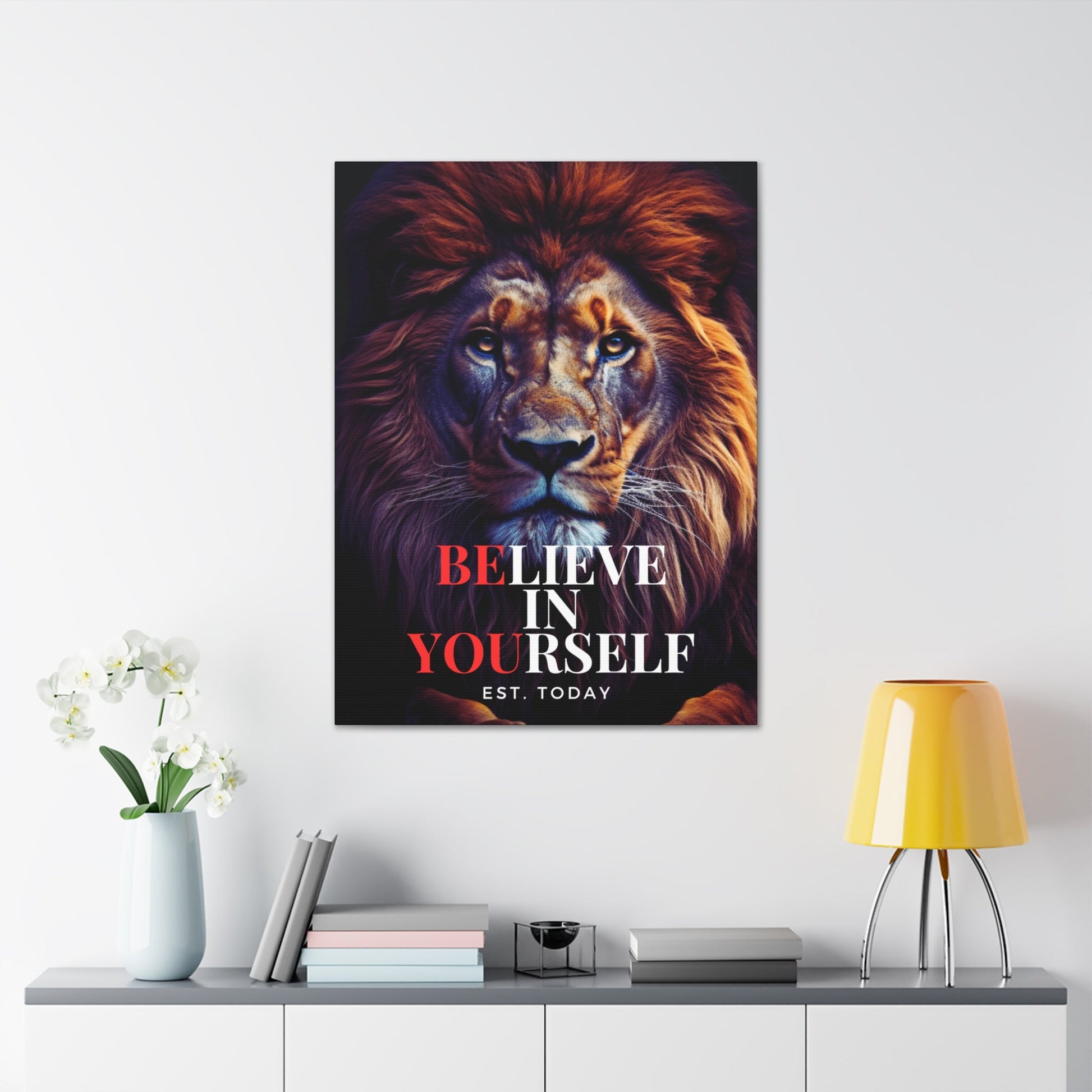 Believe In Yourself Canvas Color - Discipline Over Motivation 247