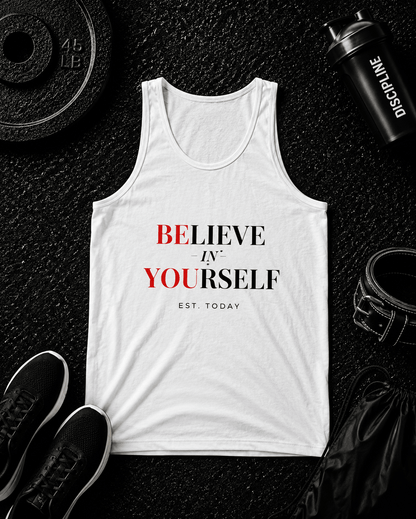 BELIEVE — MEN’S TANK - Discipline Over Motivation 24/7