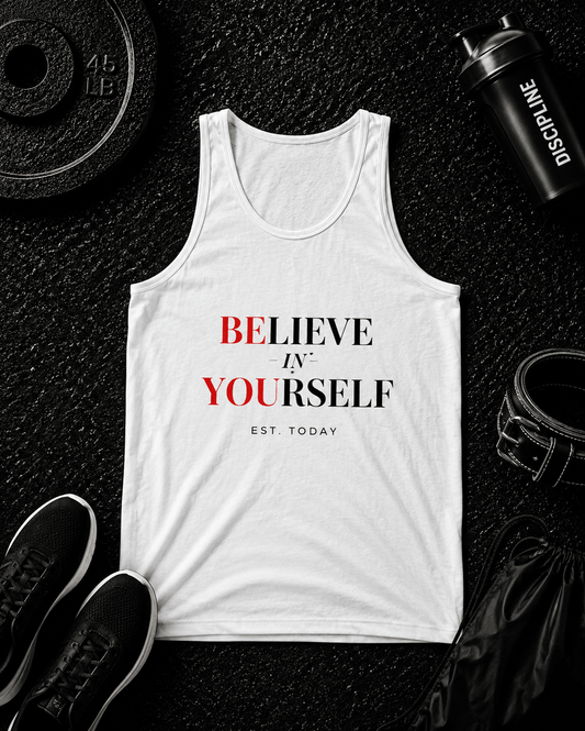 BELIEVE — MEN’S TANK - Discipline Over Motivation 24/7